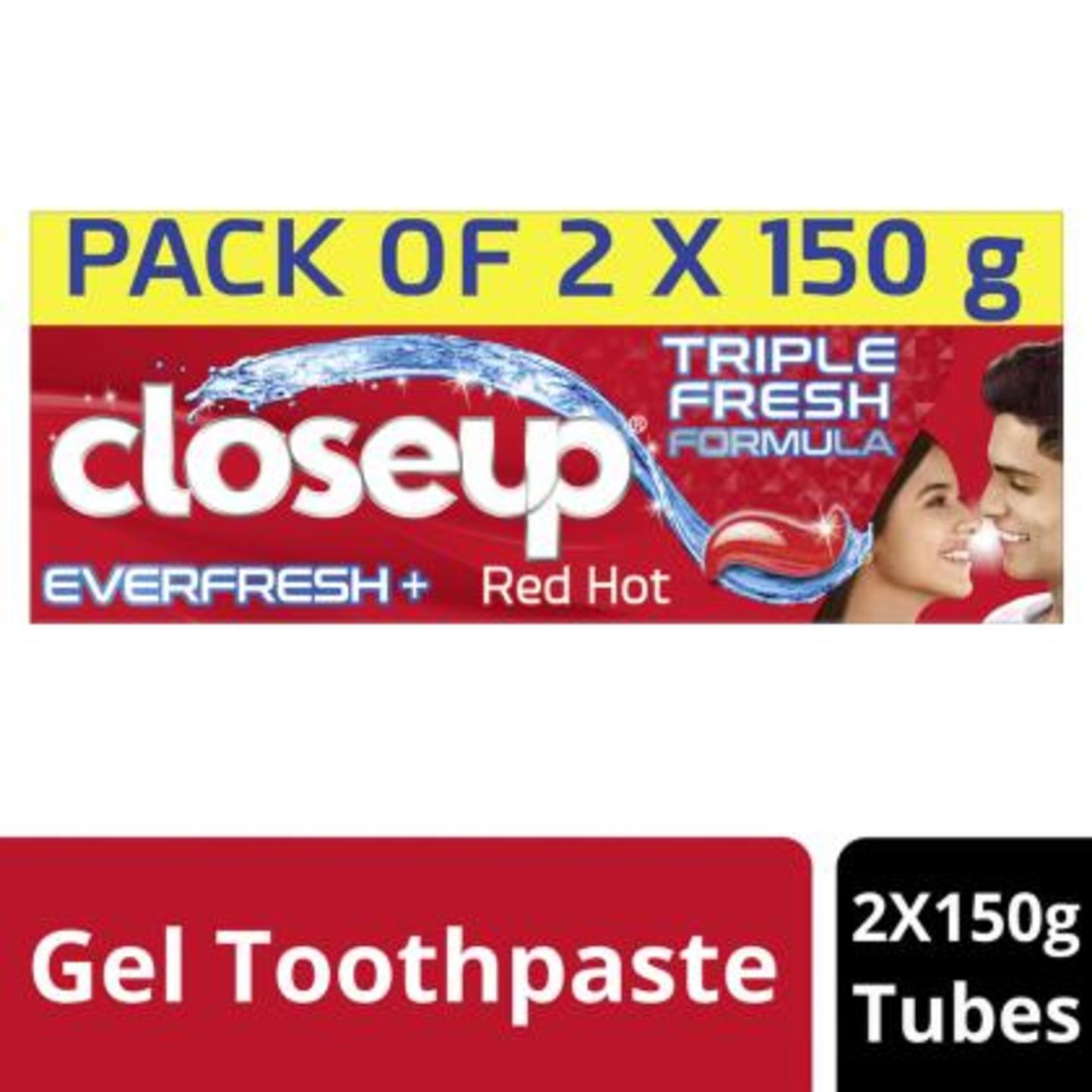 Closeup Ever Fresh Red Hot Gel Toothpaste 150 g (Pack of 2) PM/BM 0.125/15