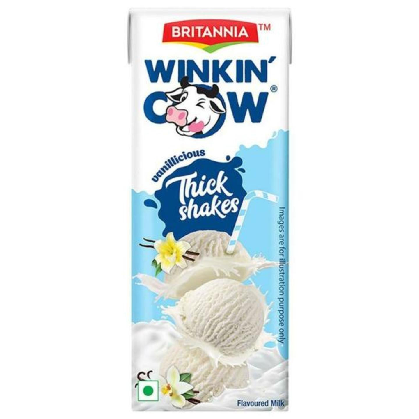 Britannia Winkin' Cow Vanilla Milkshake 200 ml (Tetra Pak)
