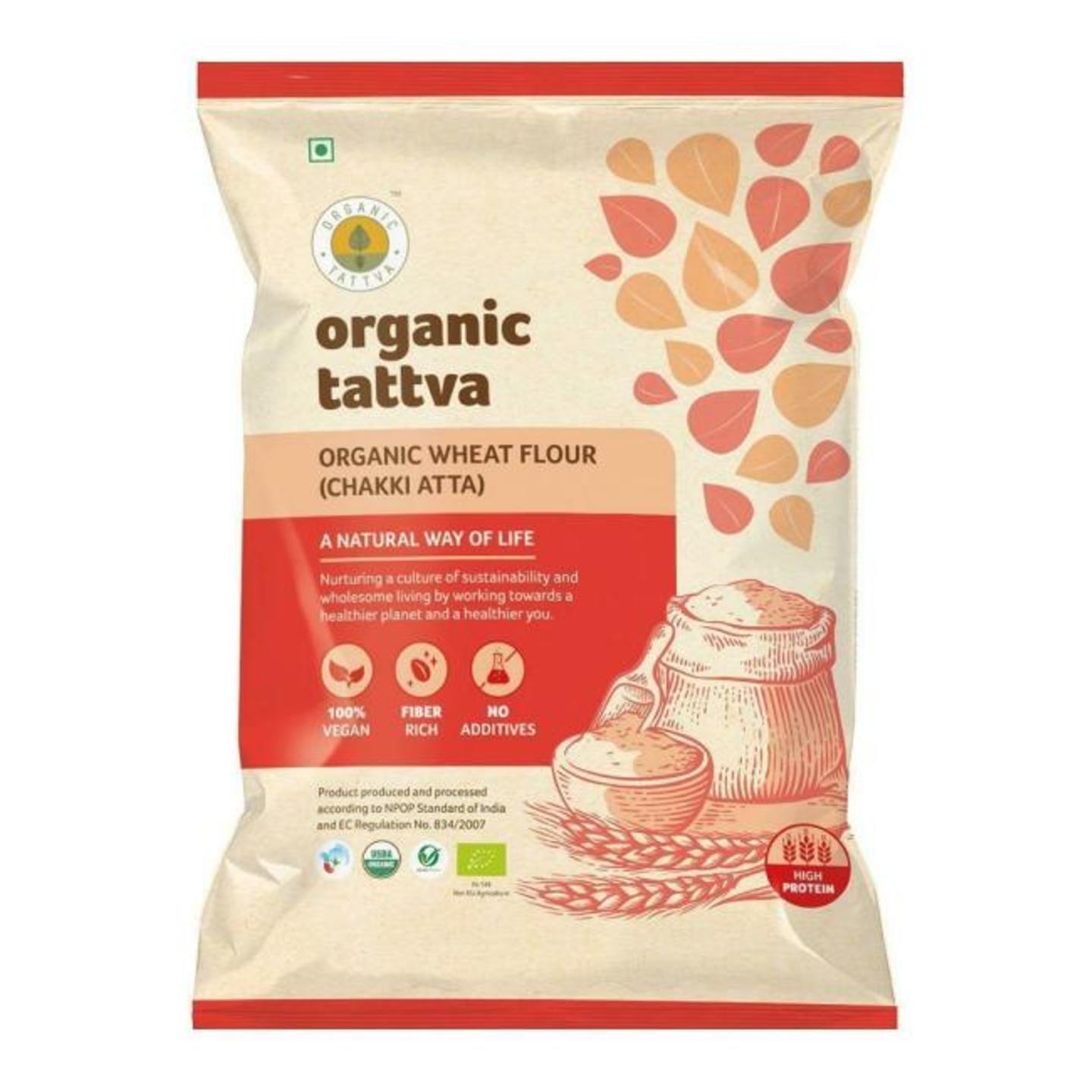 Organic Tattva Chakki Wheat Flour 5 kg