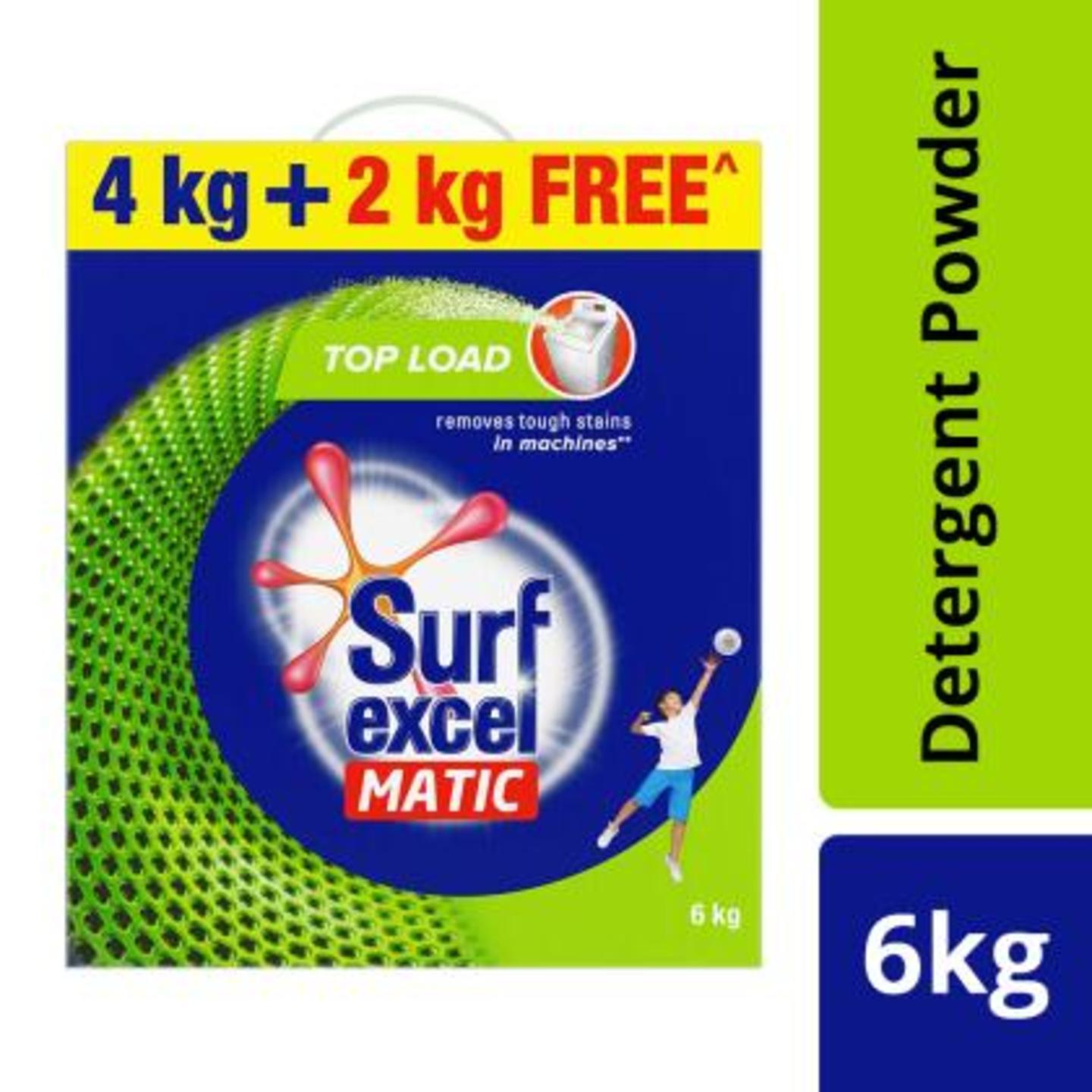 Surf Excel Matic Top Load Detergent Powder 4 kg (Get Extra 2 kg Free)
