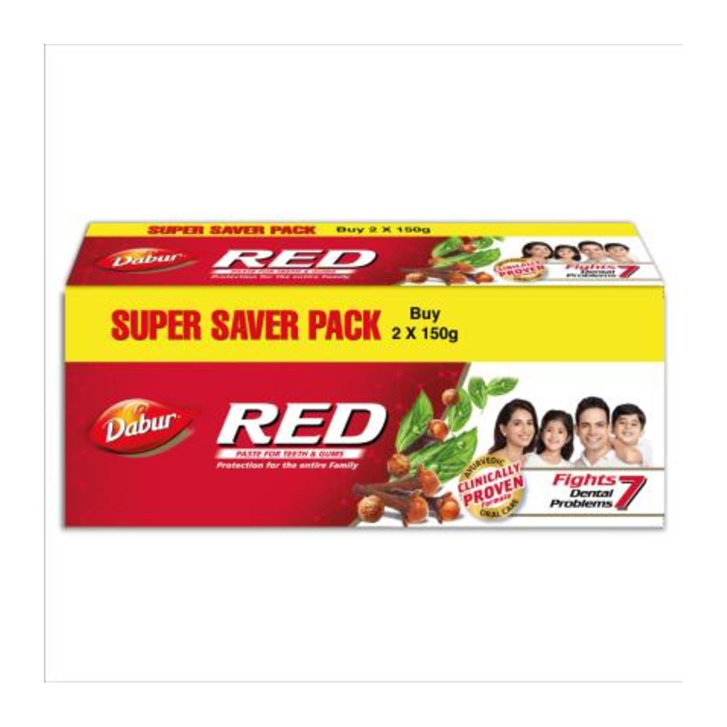Dabur Red Toothpaste (200 + 100) g (With Free Toothbrush) PM/BM 0.125/15