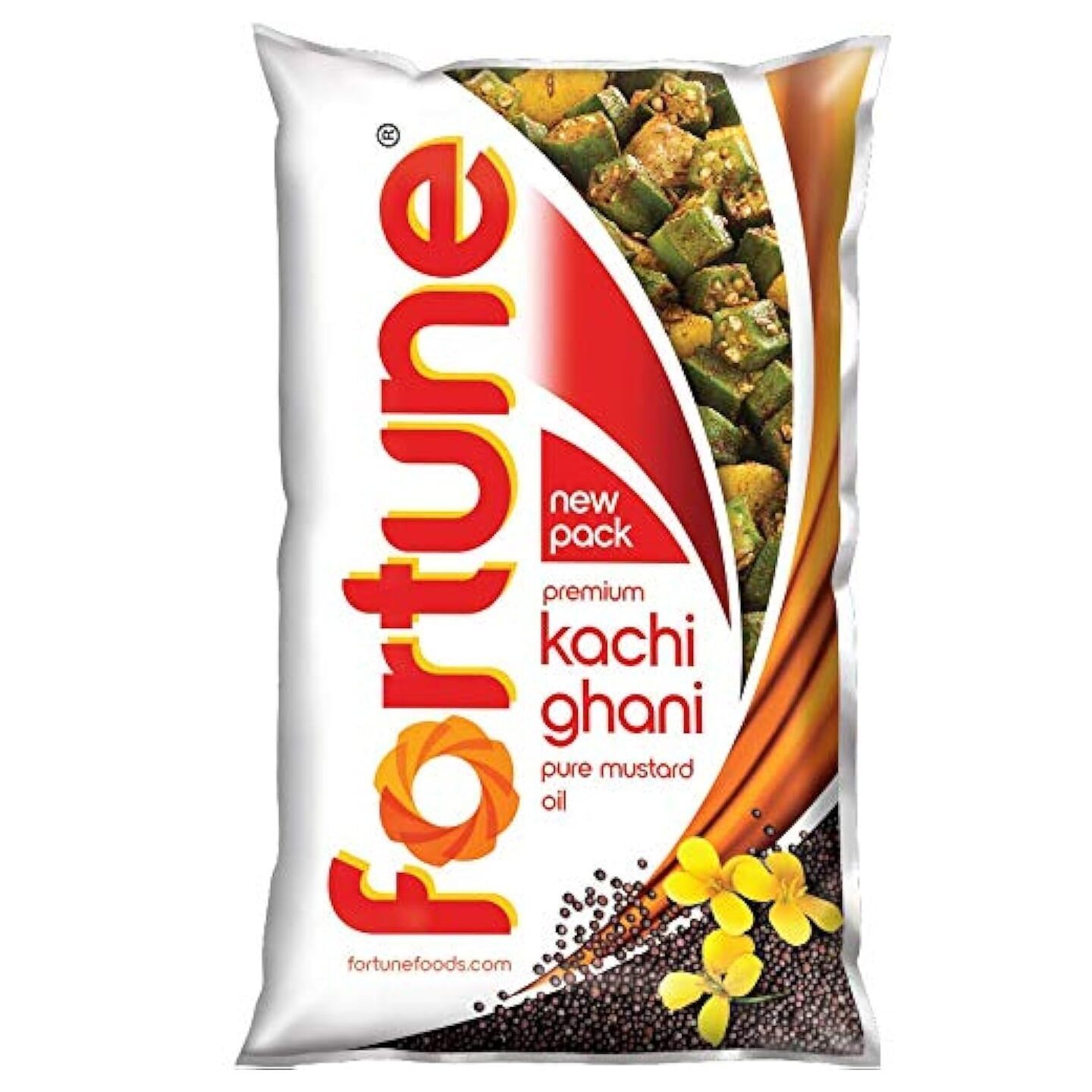 Fortune Oil, 1 L Pouch Premium Kachi Ghani Pure Mustard