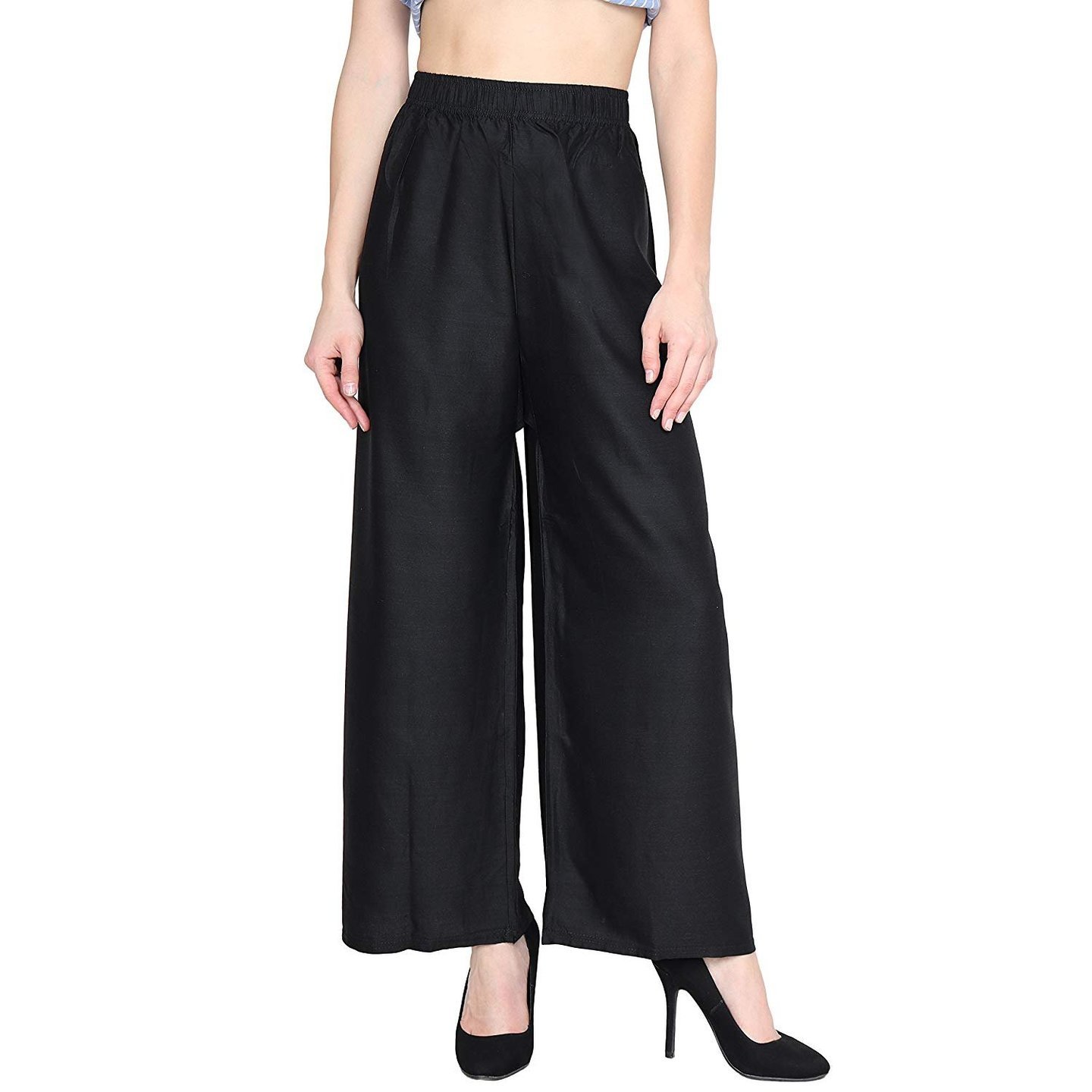 Women's Solid Plain Rayon Palazzo Pant
