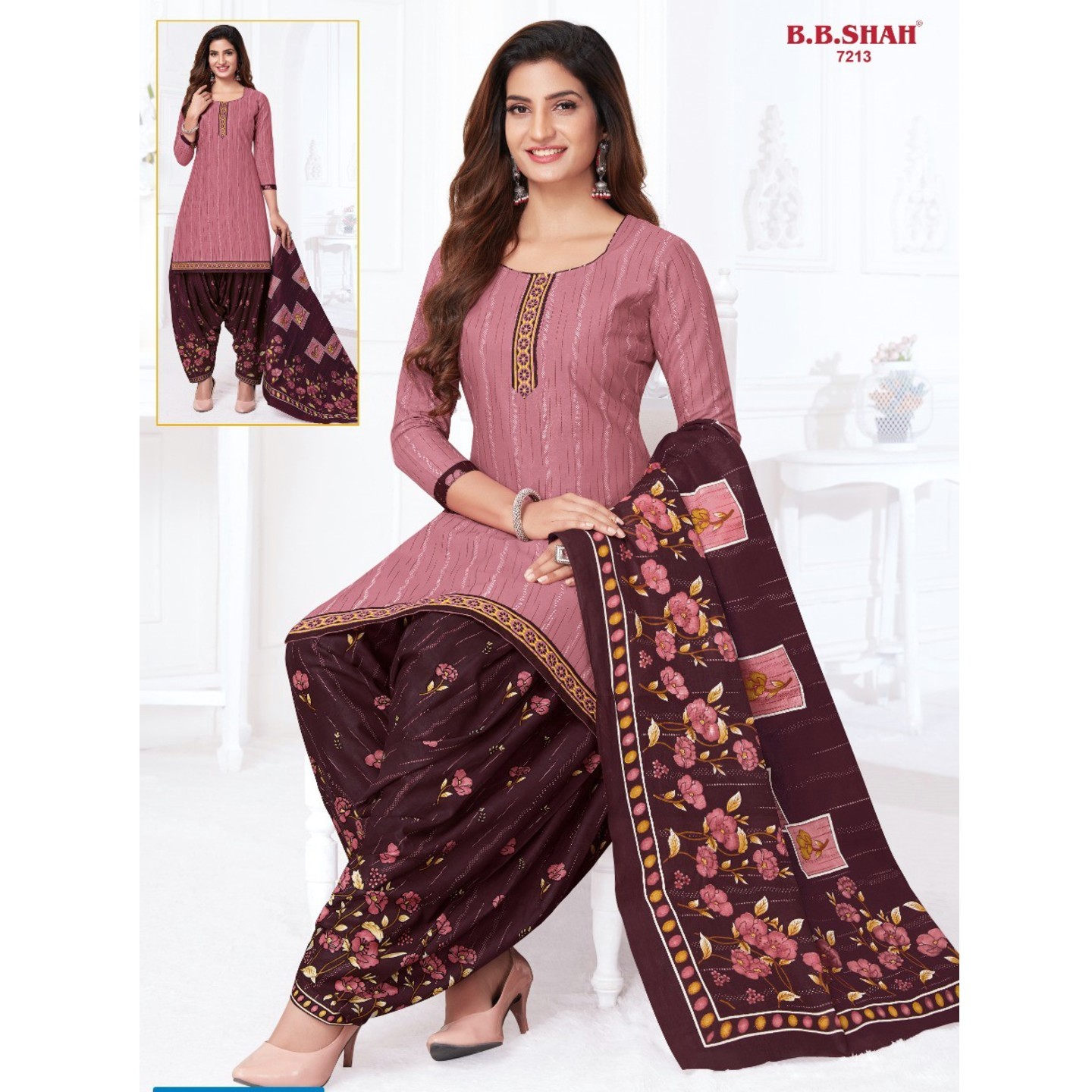 BB Shah Cotton Printed Dress Material 7213