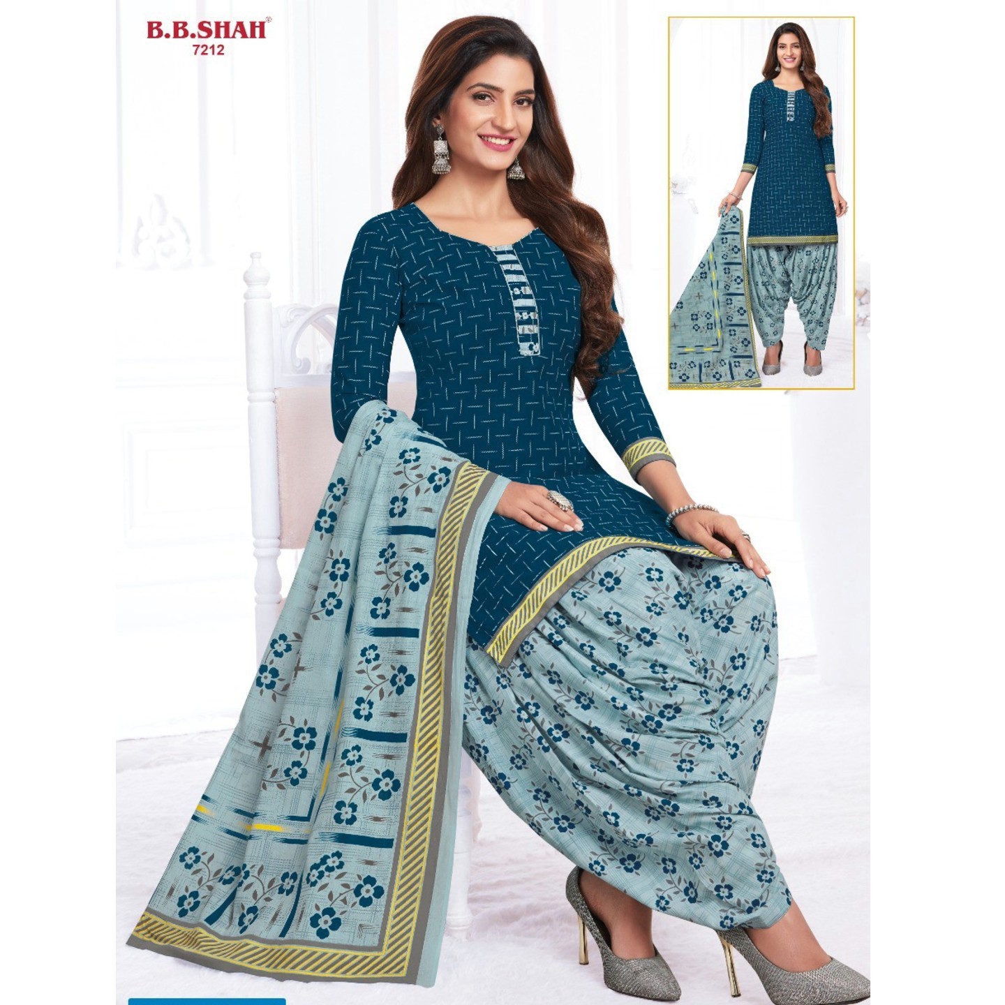 BB Shah Cotton Printed Dress Material 7212