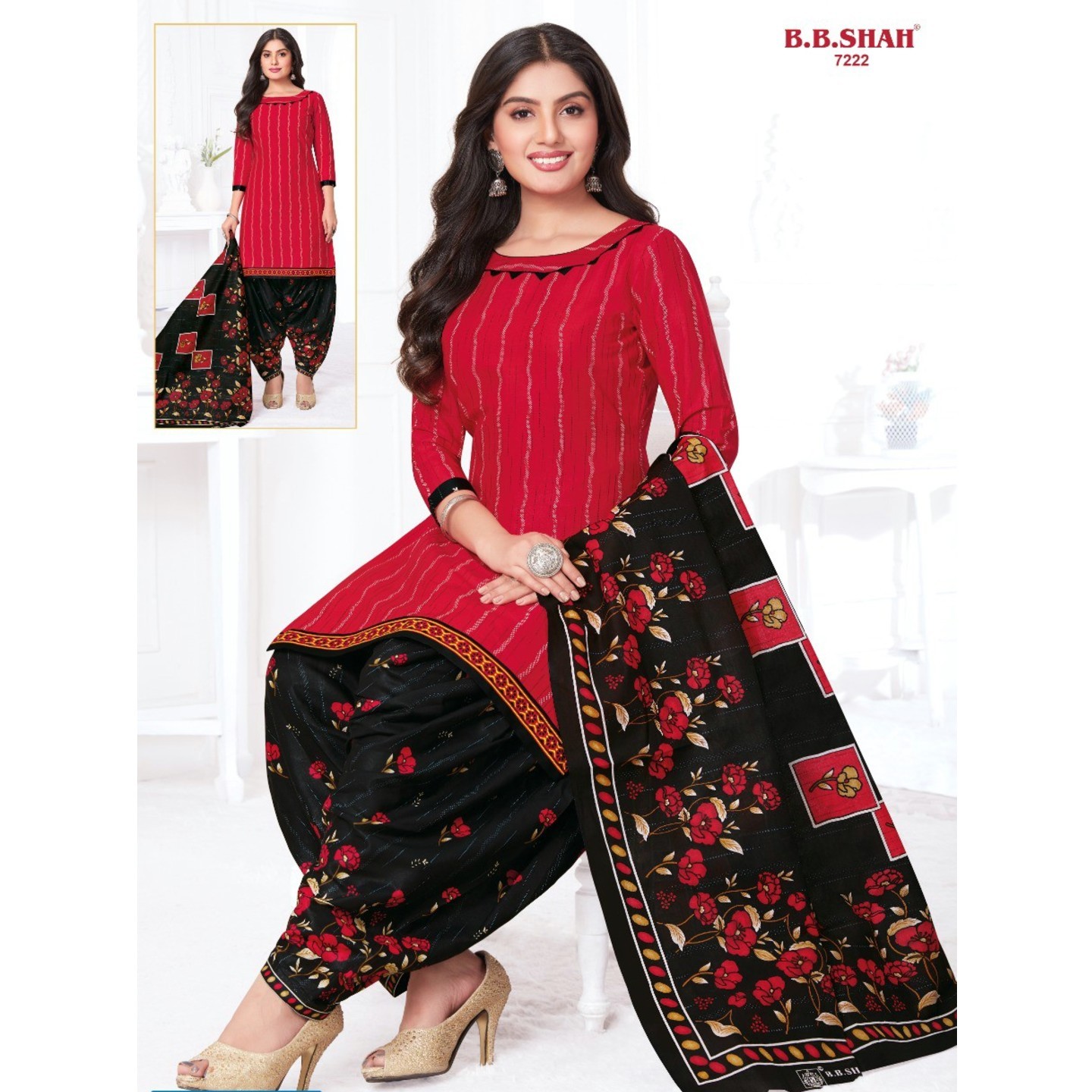 BB Shah Cotton Printed Dress Material 7204