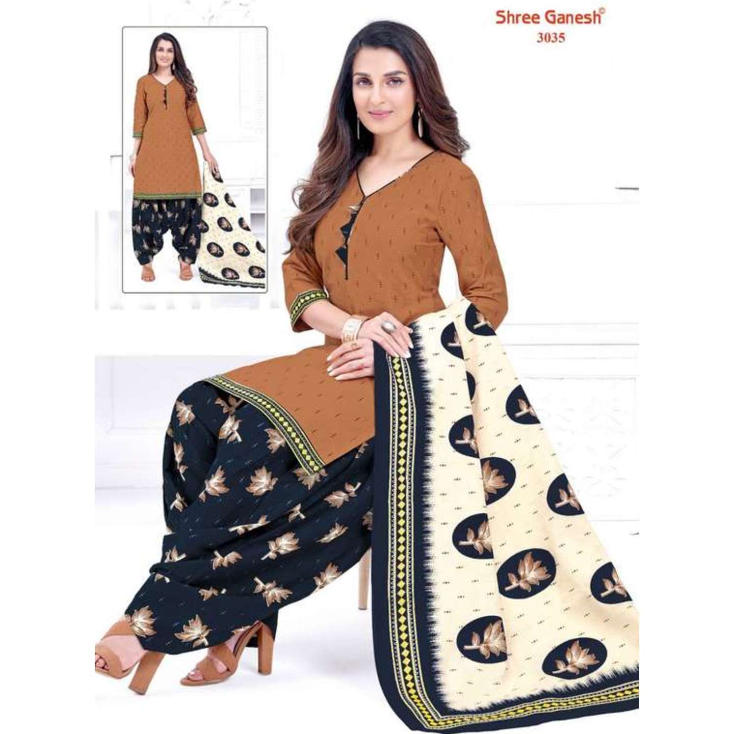 Shree Ganesh Cotton Printed Dress Material 3035