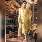 Pakistani Designer Women Fox Georgette Heavy Embroidery Dress Material Lemon
