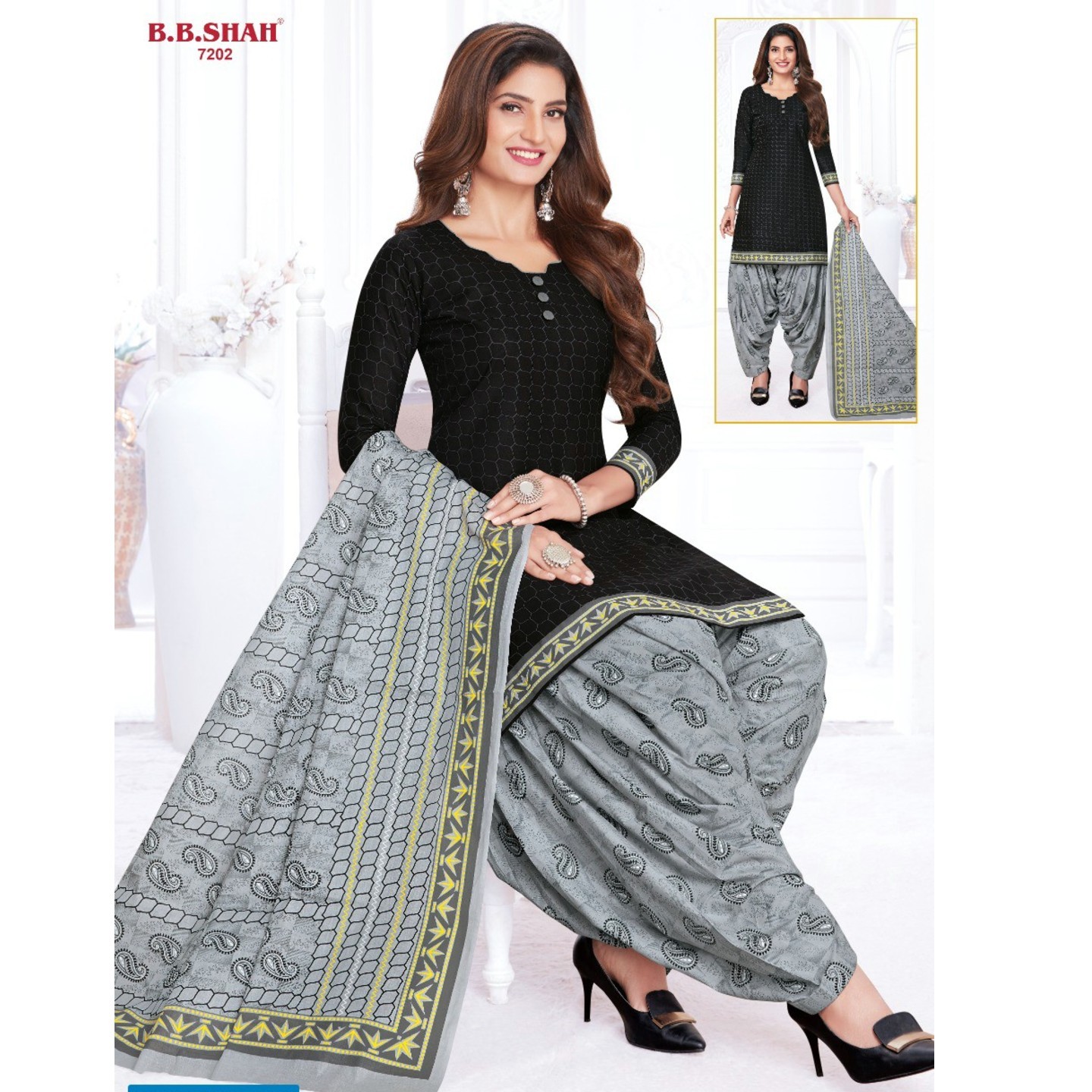 BB Shah Cotton Printed Dress Material 7202