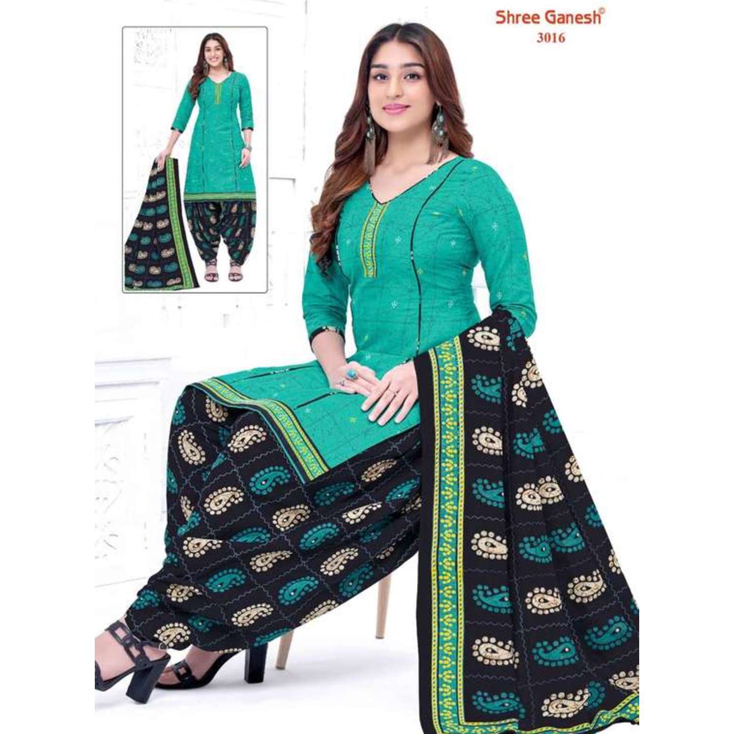 Shree Ganesh Cotton Printed Dress Material 3016