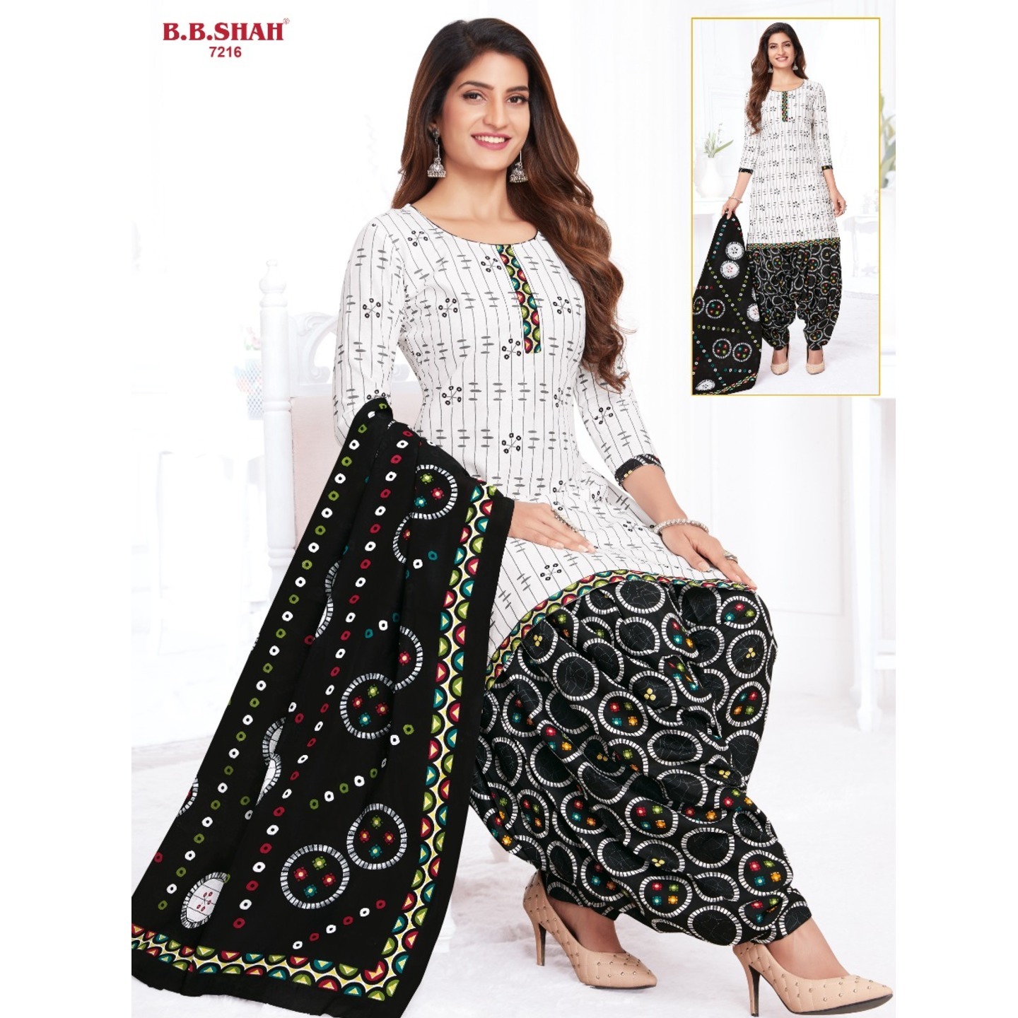 BB Shah Cotton Printed Dress Material 7216