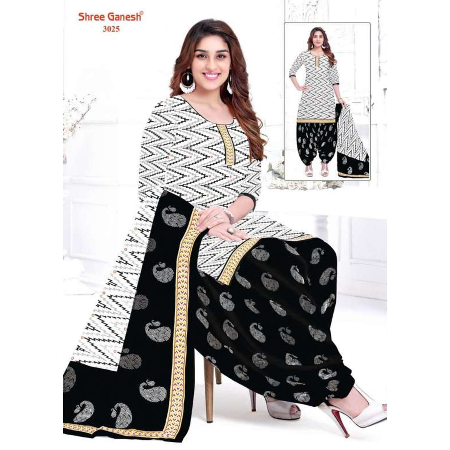 Shree Ganesh Cotton Printed Dress Material 3025