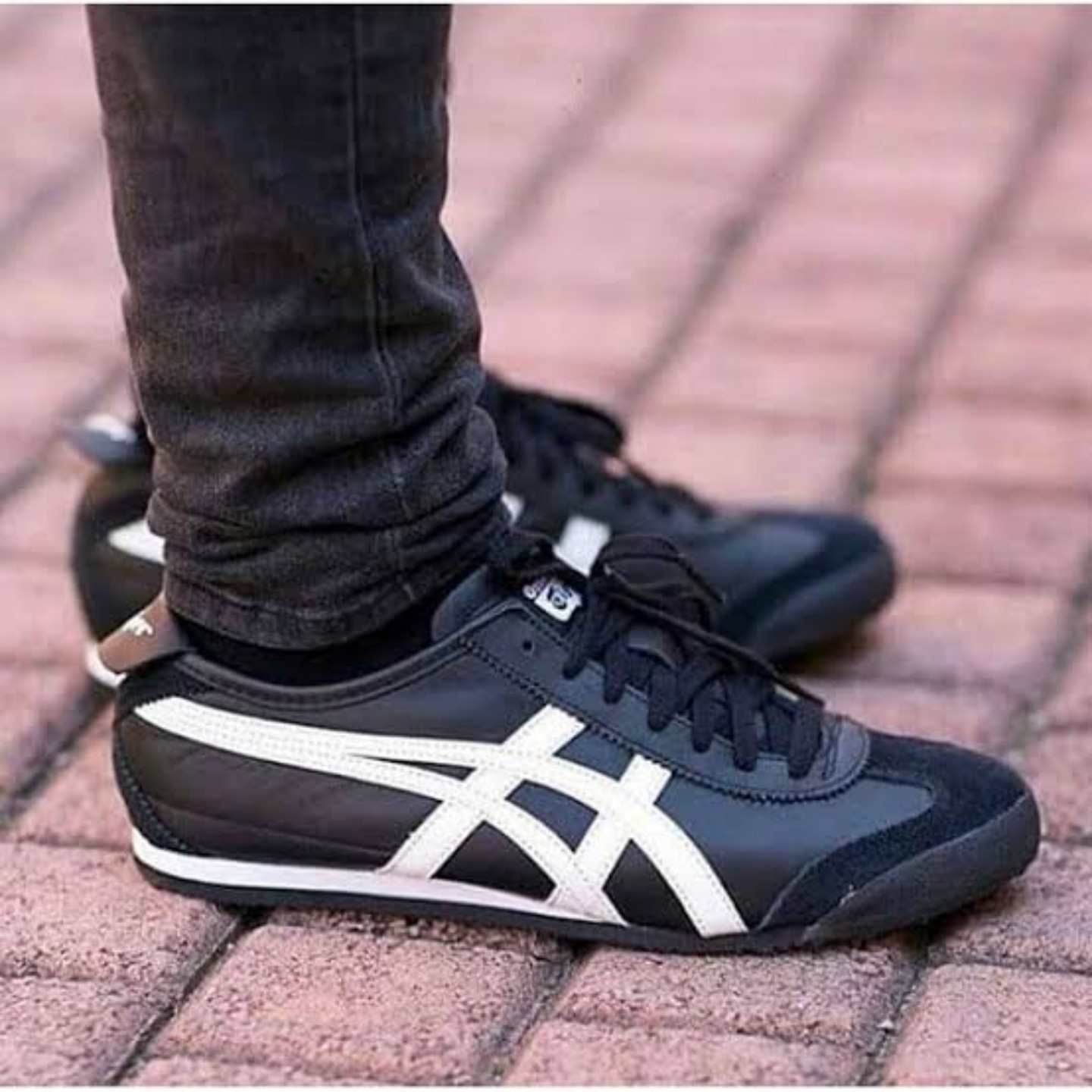 Black White Onitsuka Unisex Mexico 66 Tiger Shoes