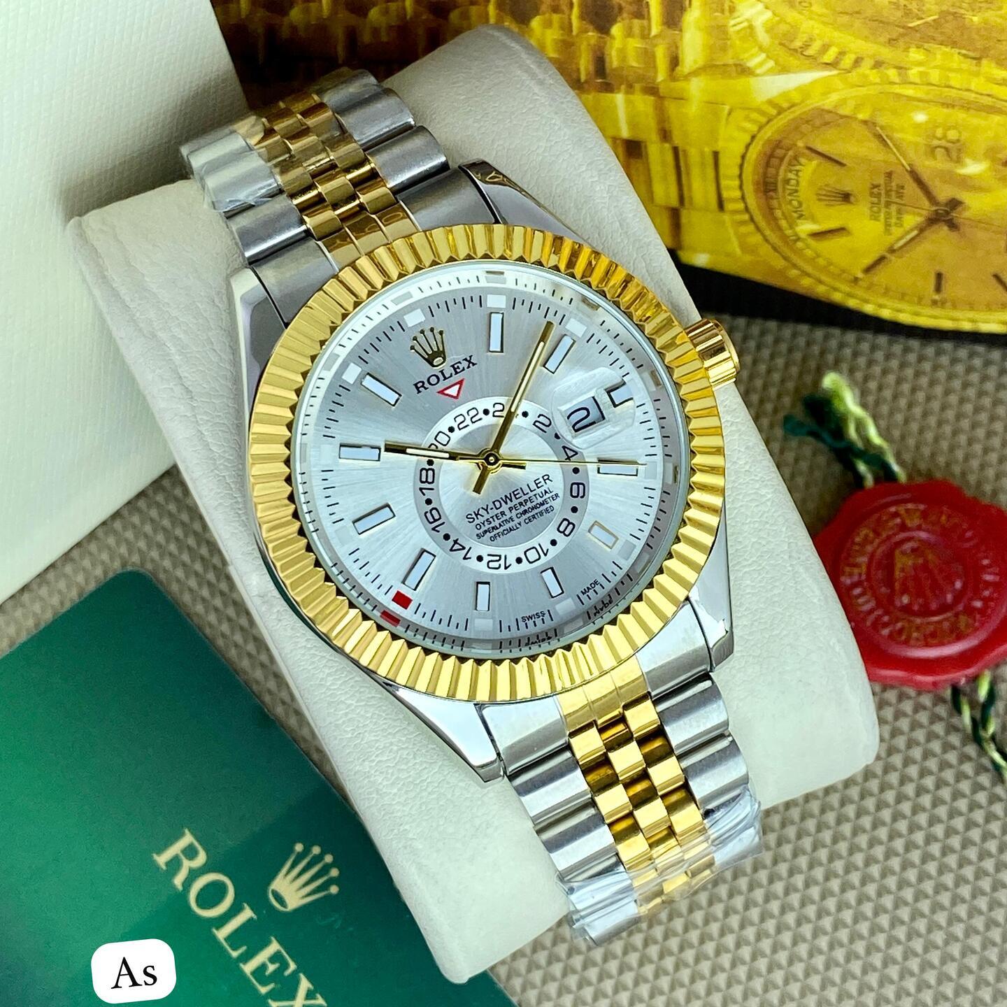 Mens Rolex  Sky Dweller Oyster Perpetual Day White Color Dial
