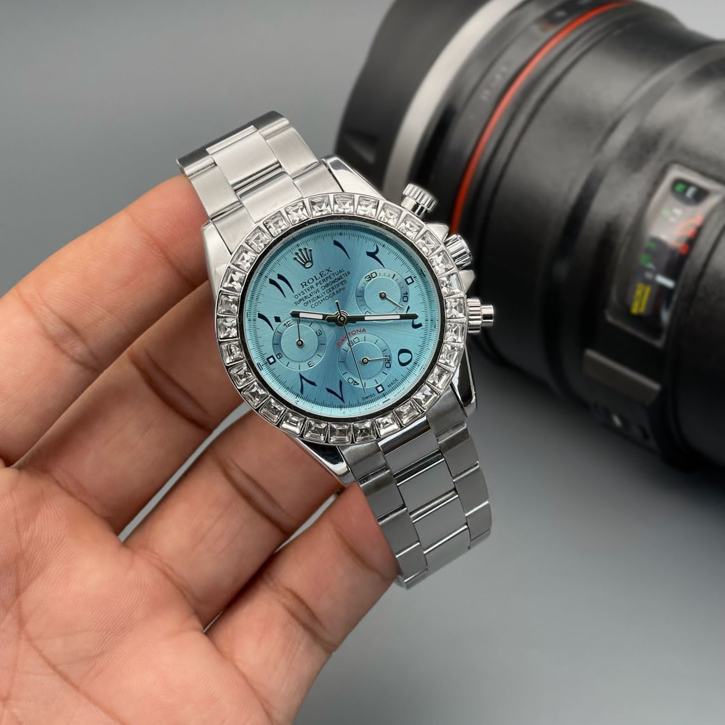 Rolex Oyster Perpetual " UNIQUE VERSION" ARABIC ICE BLUE DIAL