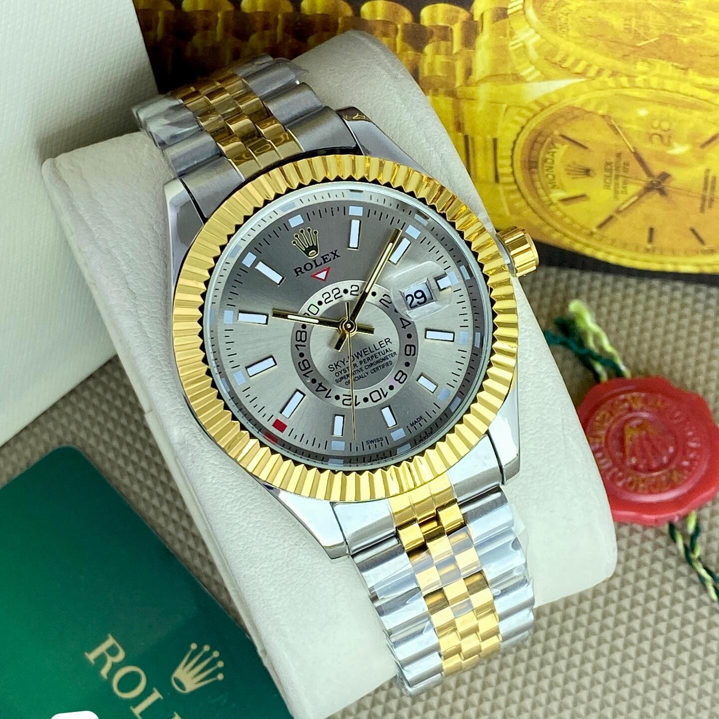 Mens Rolex  Sky Dweller Oyster Perpetual Day Grey Dial Color Dial
