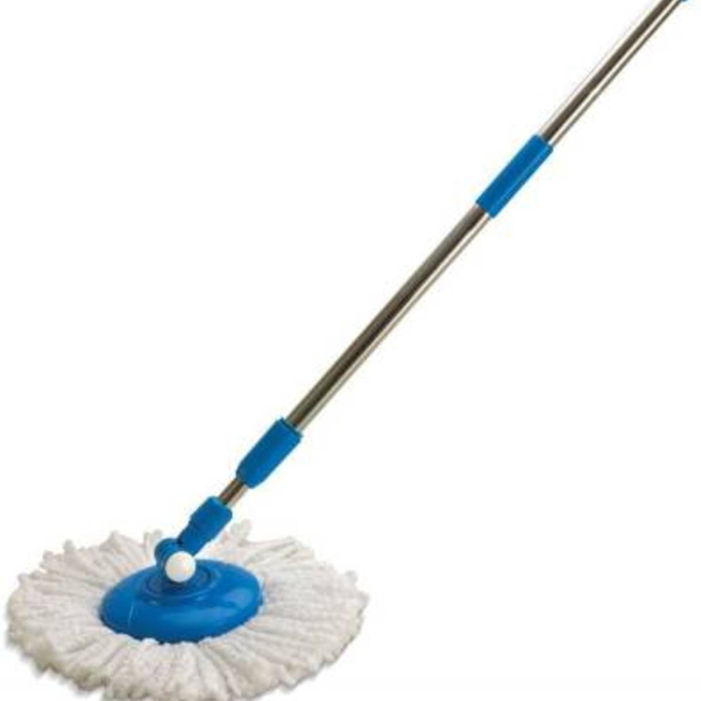 Microfiber Head Refill Stainless Steel Pole for 360° Floor Cleaning Strip Mop  (Multicolor 1 m) - Free Ship