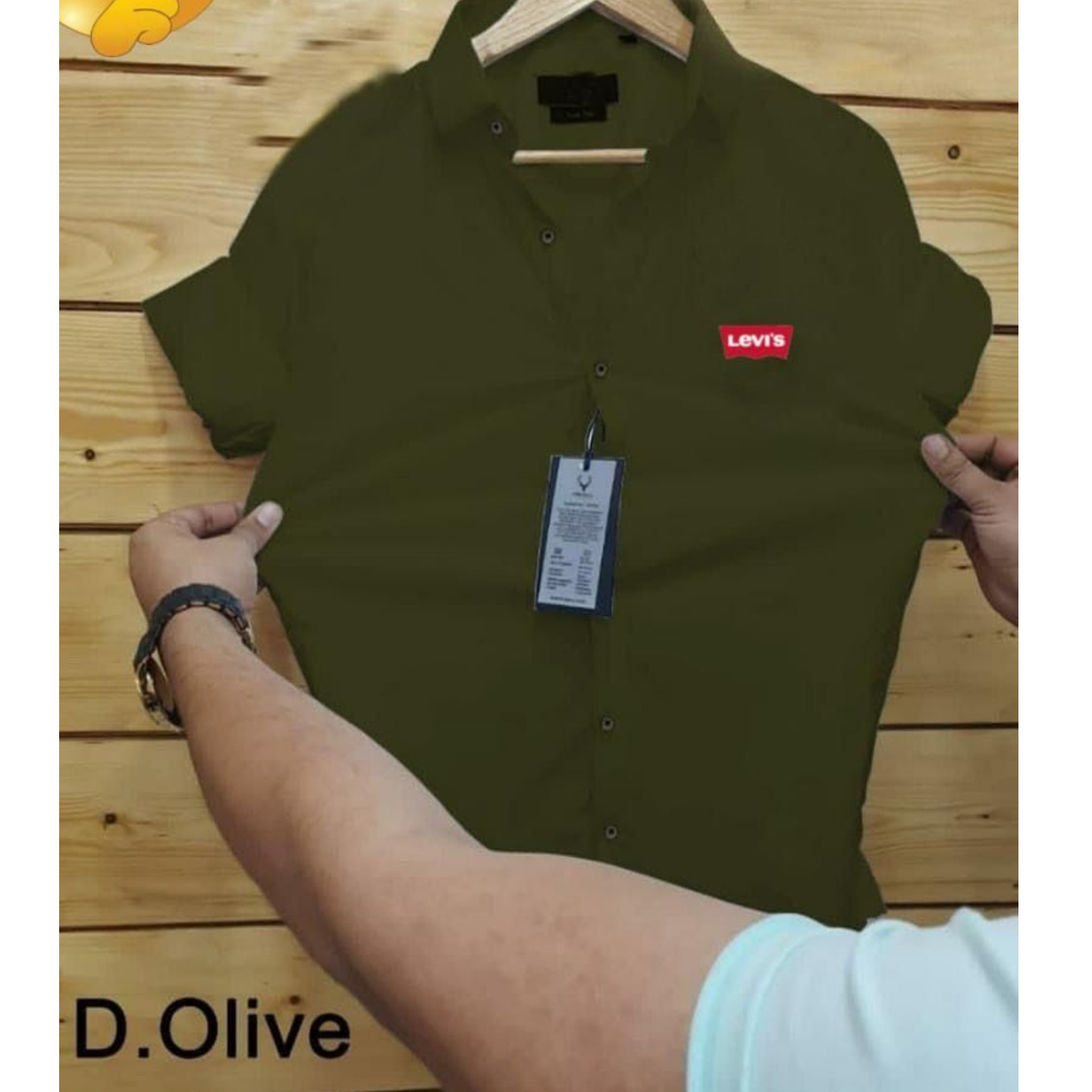 Levi's Men's Olive  Lycra Shirt Online 