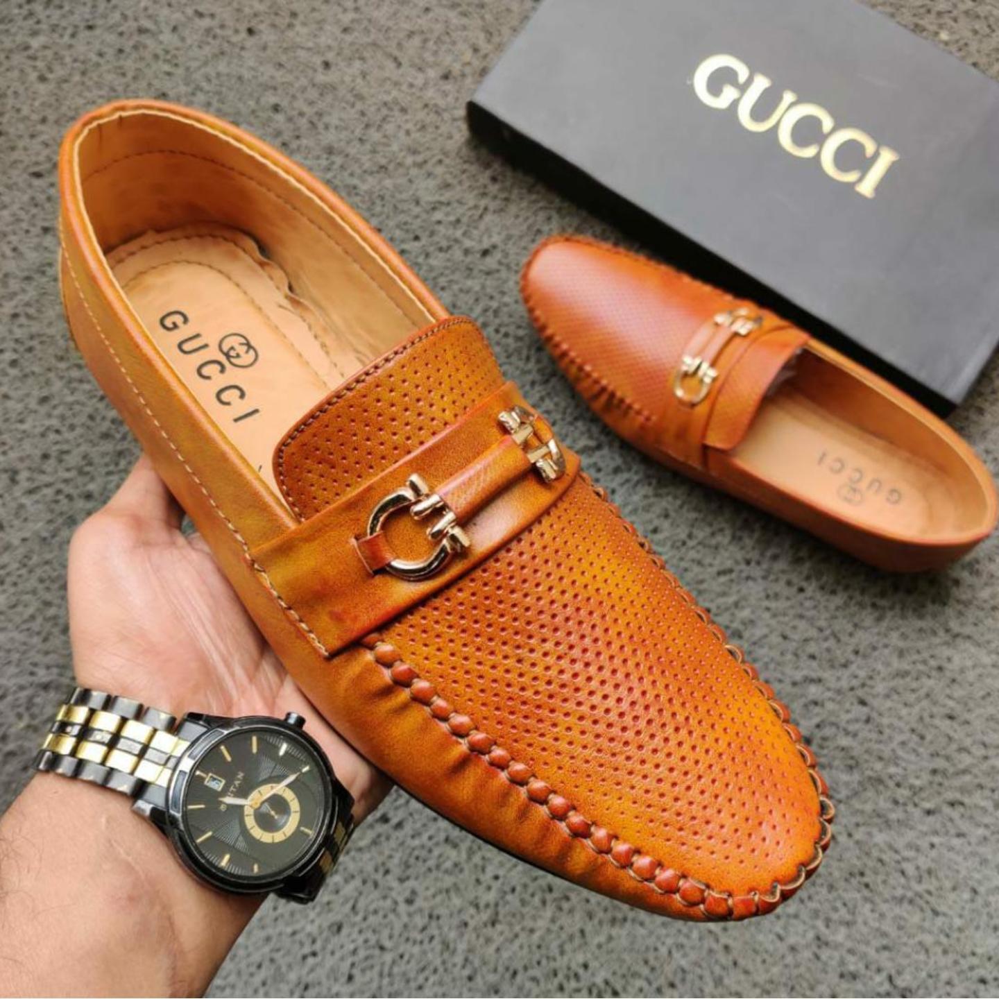 Men's Tan Gucci Loafers 