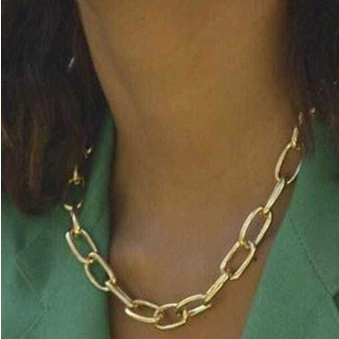 Stunning Gold Plated Chainlink Chunky Necklace For Women and Girls