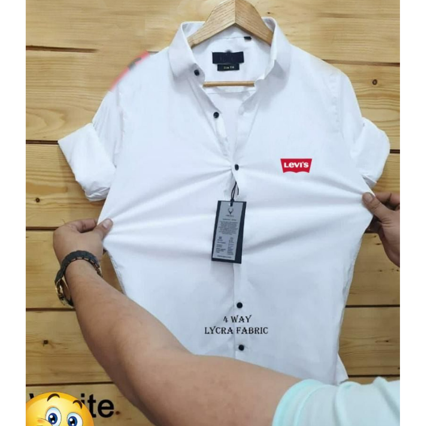 Levi's Men's White Lycra Shirt Online 