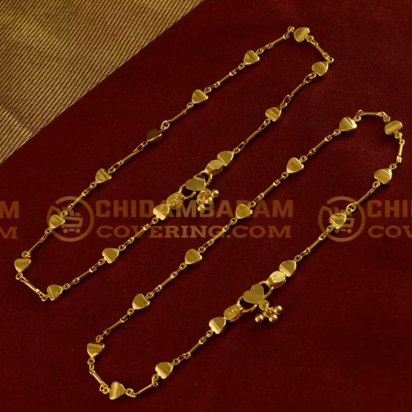 1 Gm Gold Plated One Gram Gold Plated Thick Gold Chain Anklet 