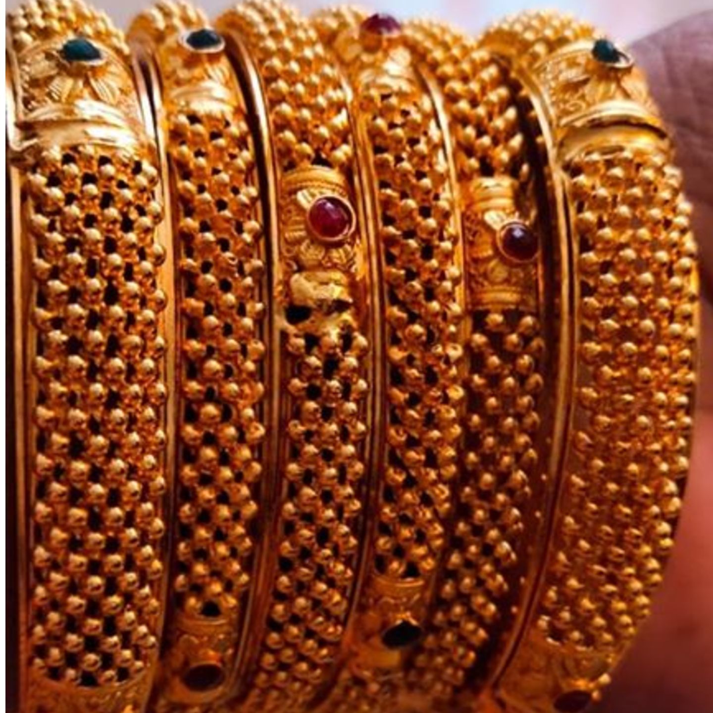 Gold PLated Bangles on Brass