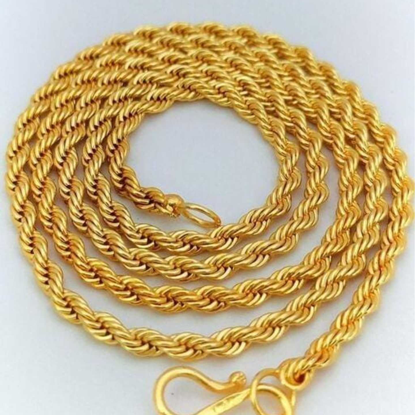  Gold Plated Rope Chain for Men & Women (30 , 28, 24, 18 inch) - free ship