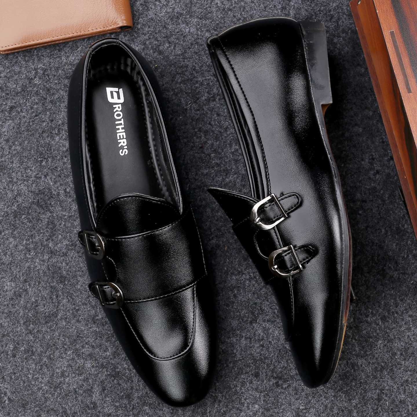 Mens Black Brothers Formal Shoes