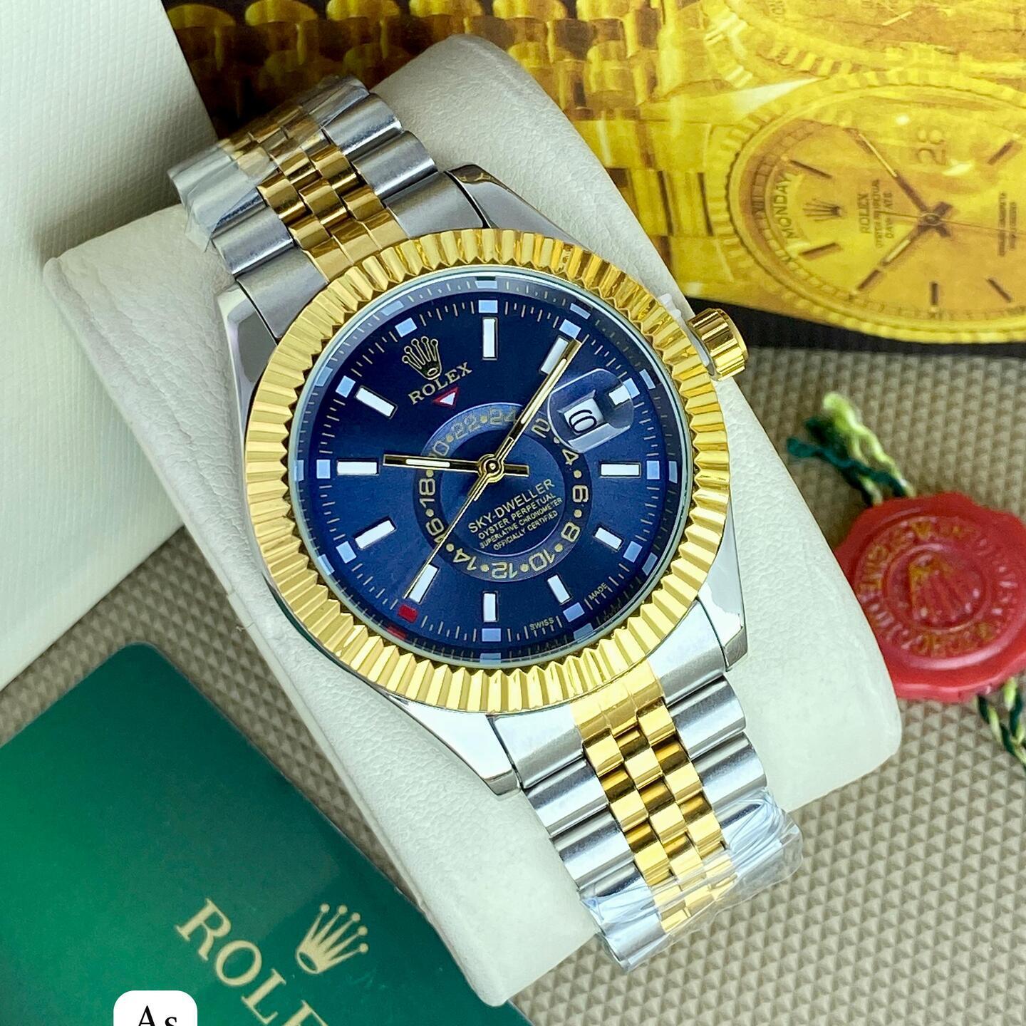 Mens Rolex Sky Dweller Oyster Day Blue Color Dial