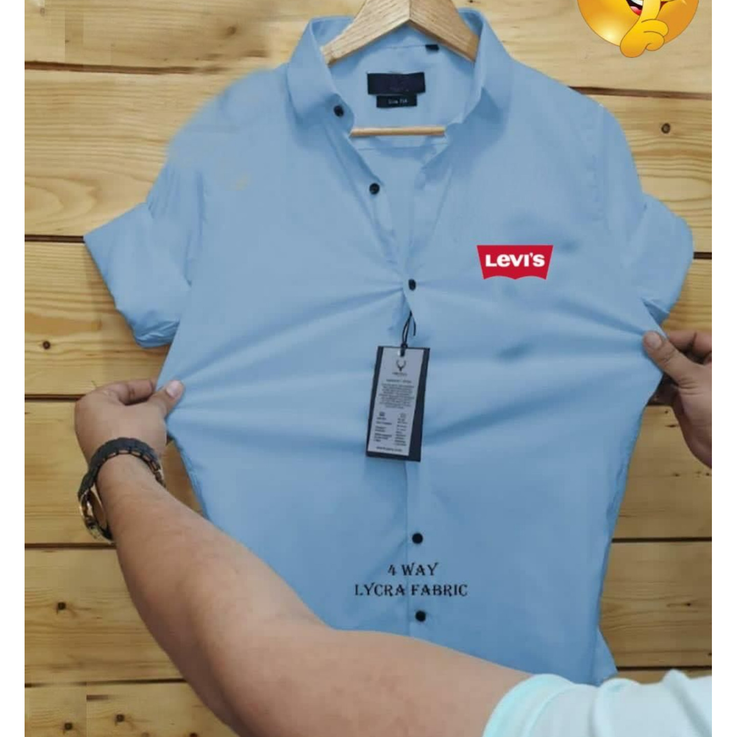 Levis Mens Sky Blue Lycra Shirt Online