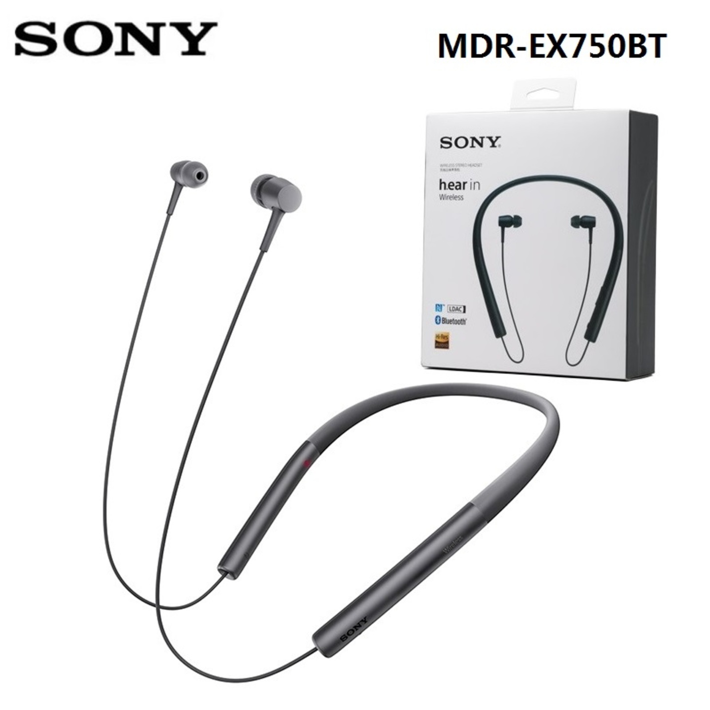 Original SONY MDR-EX750BT Hear In Wireless Bluetooth In-ear Stereo Earphones Sport High-Resolution Audio Headset With Mic