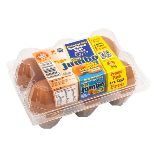 Chuan Huat Premium Eggs Sanitised Jumbo (4+2 Eggs Free) (Per Carton)