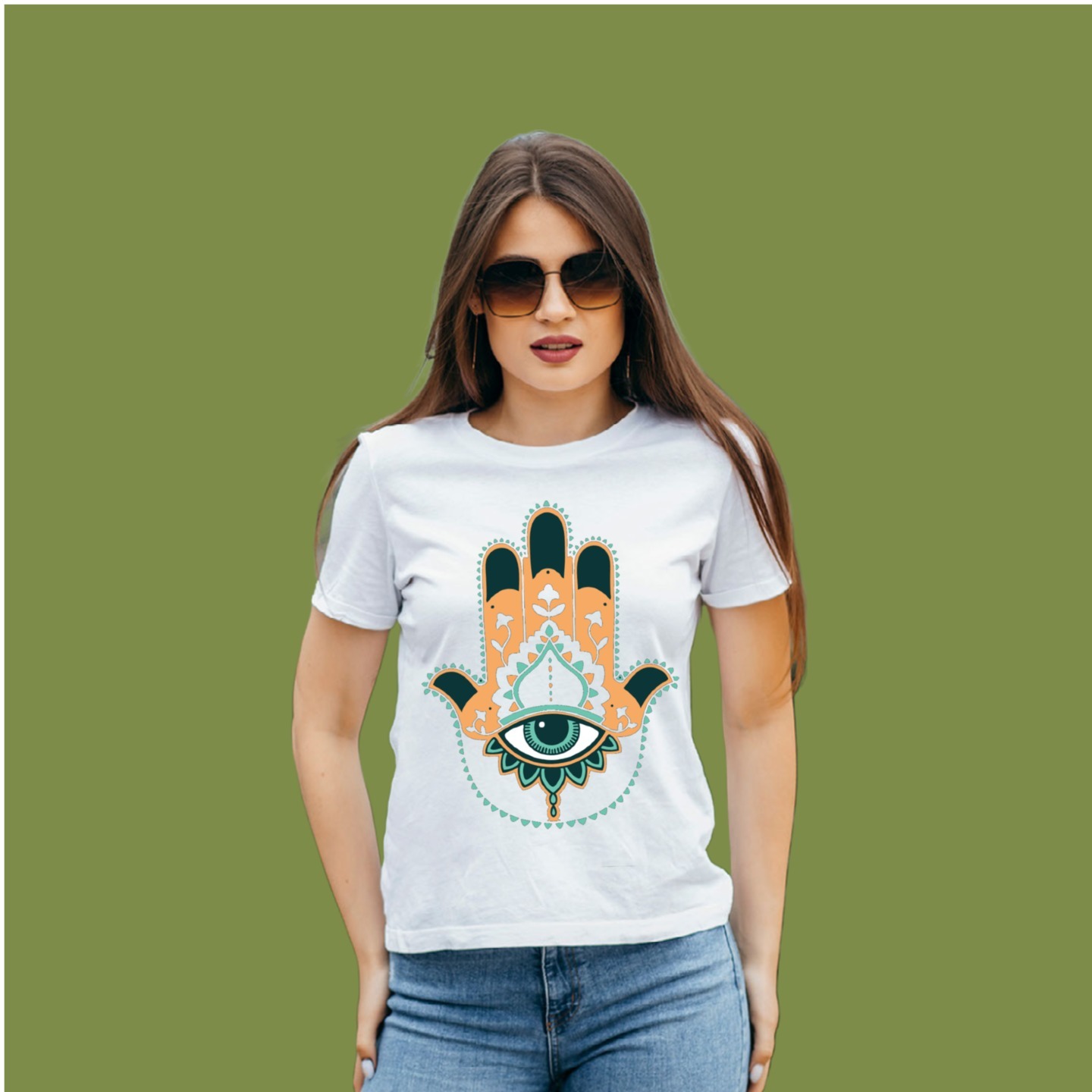 Hamsa Hand Printed T-Shirt