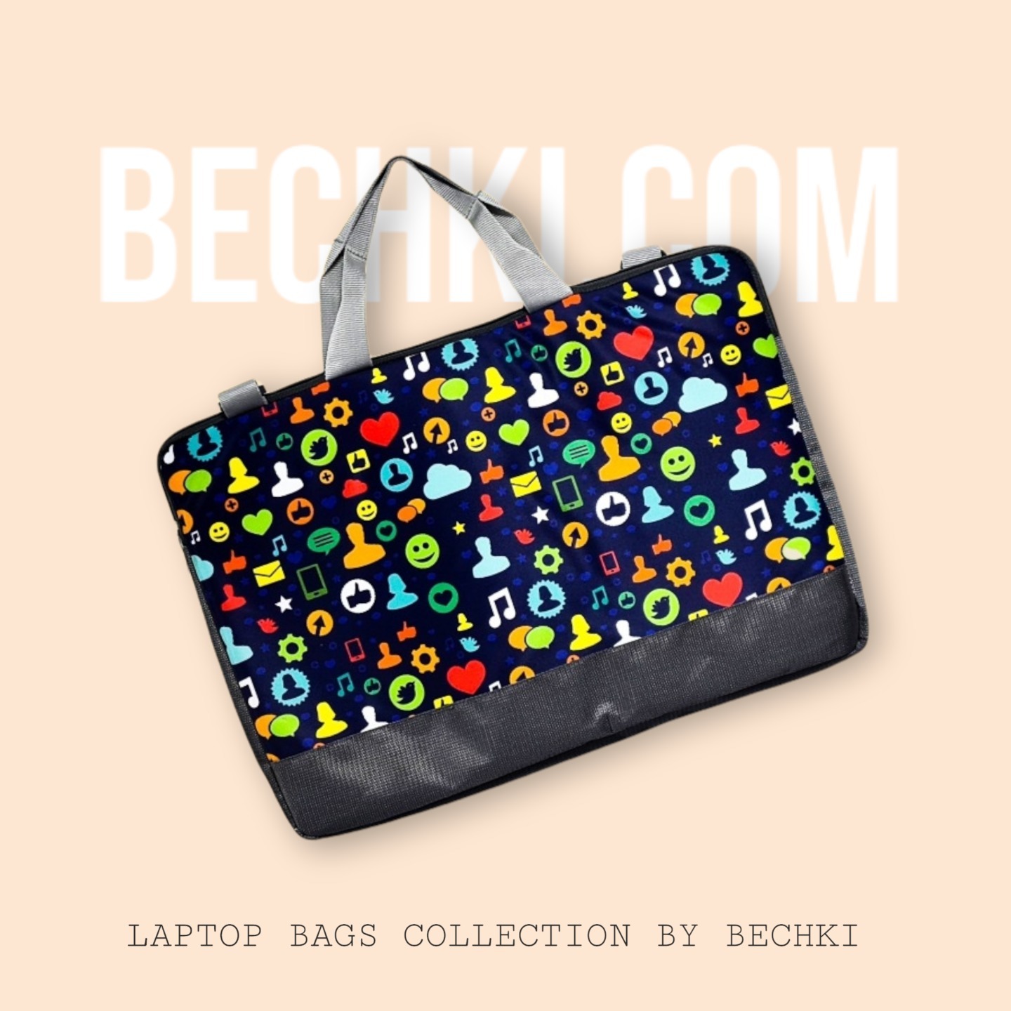 Emoji Printed Laptop Sleeve Bag 