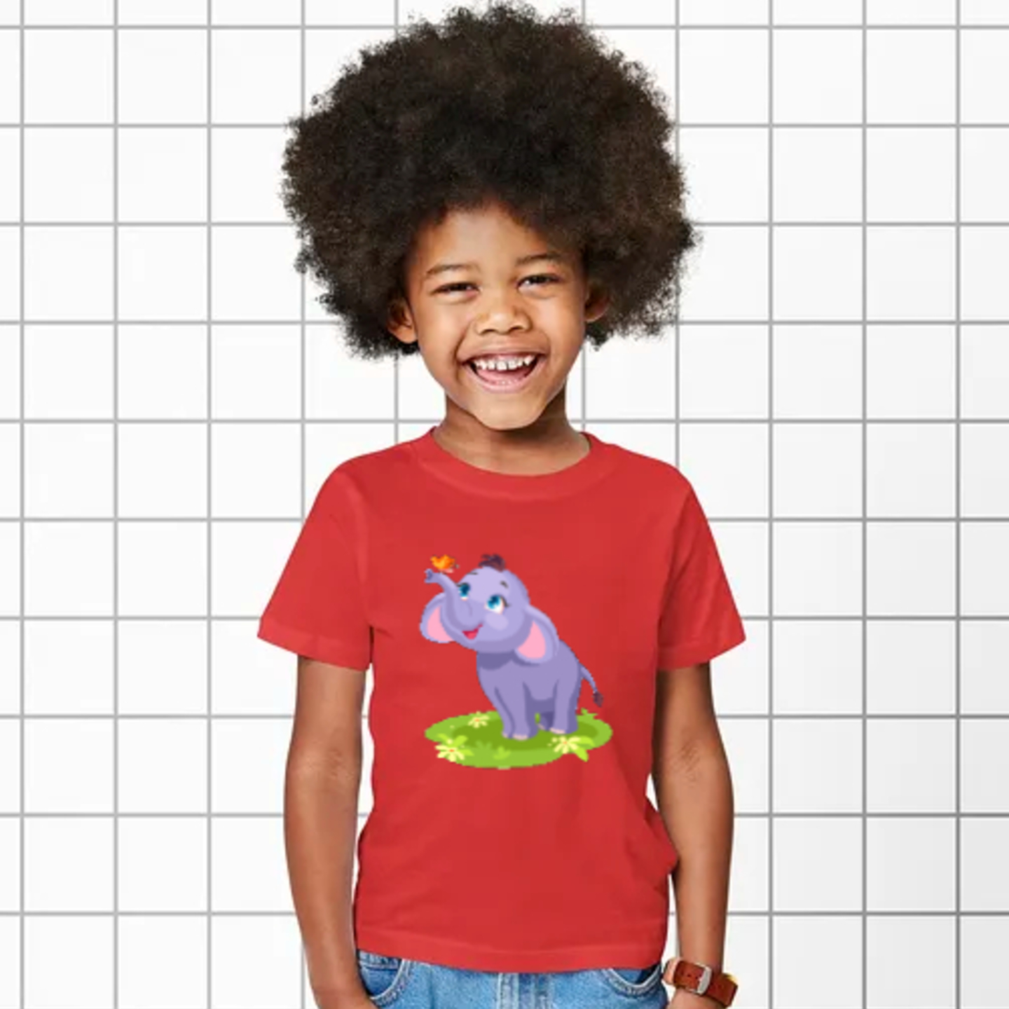 Cute Elephant Printed T-Shirts For Boys