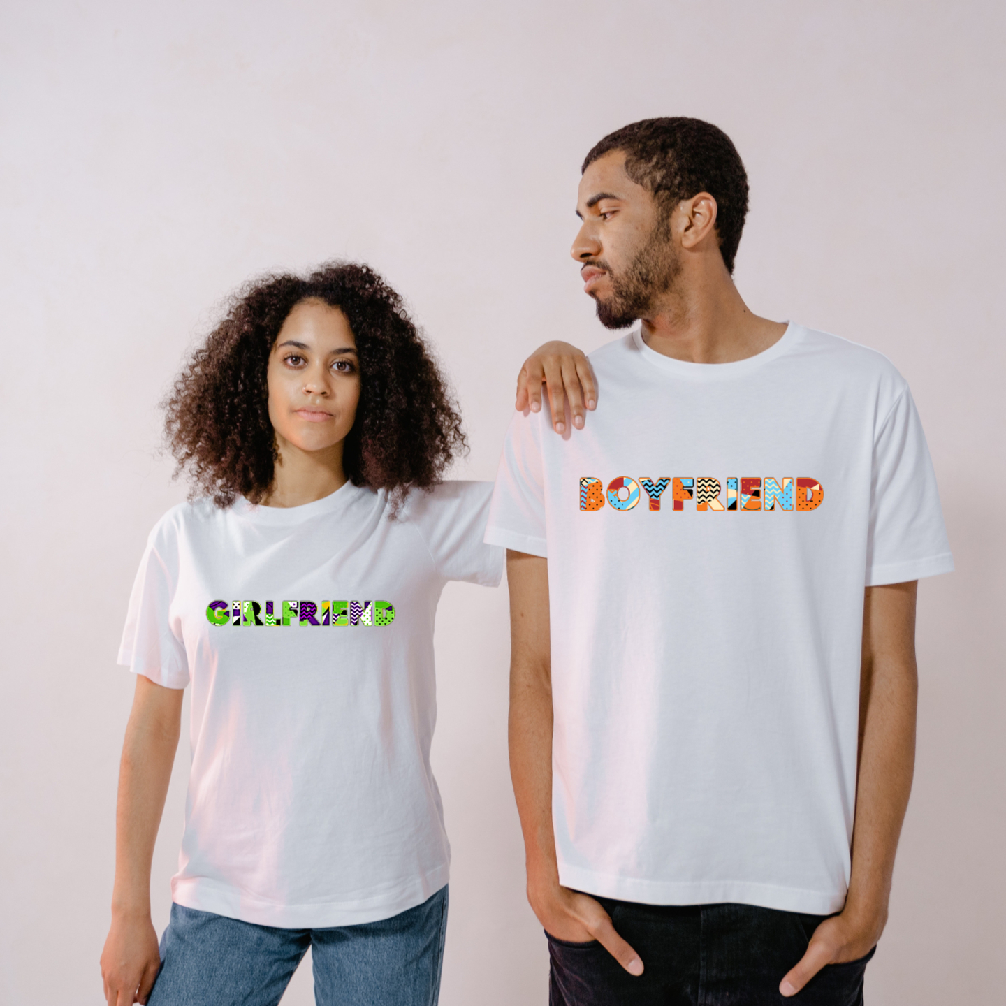Boyfriend & Girlfriend Printed T-Shirt For Valentine Day Gift