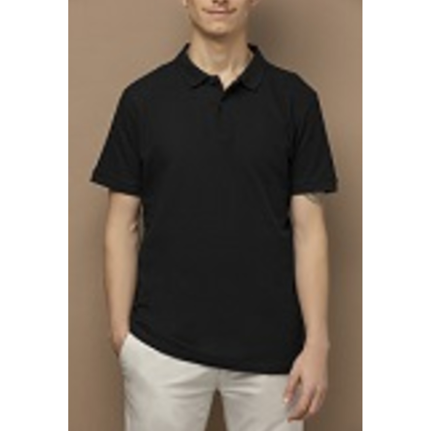 Black Solid Polo T-shirt