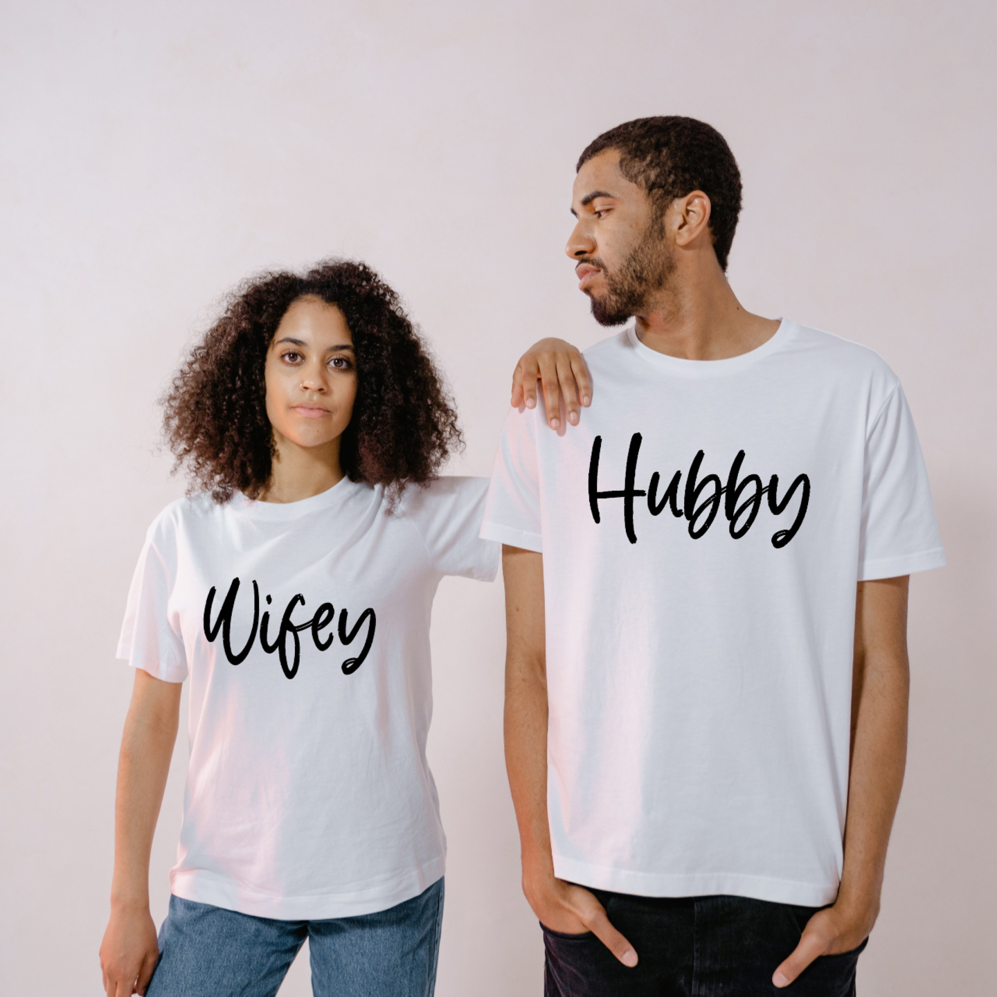Hubby & Wifey Printed T-Shirt