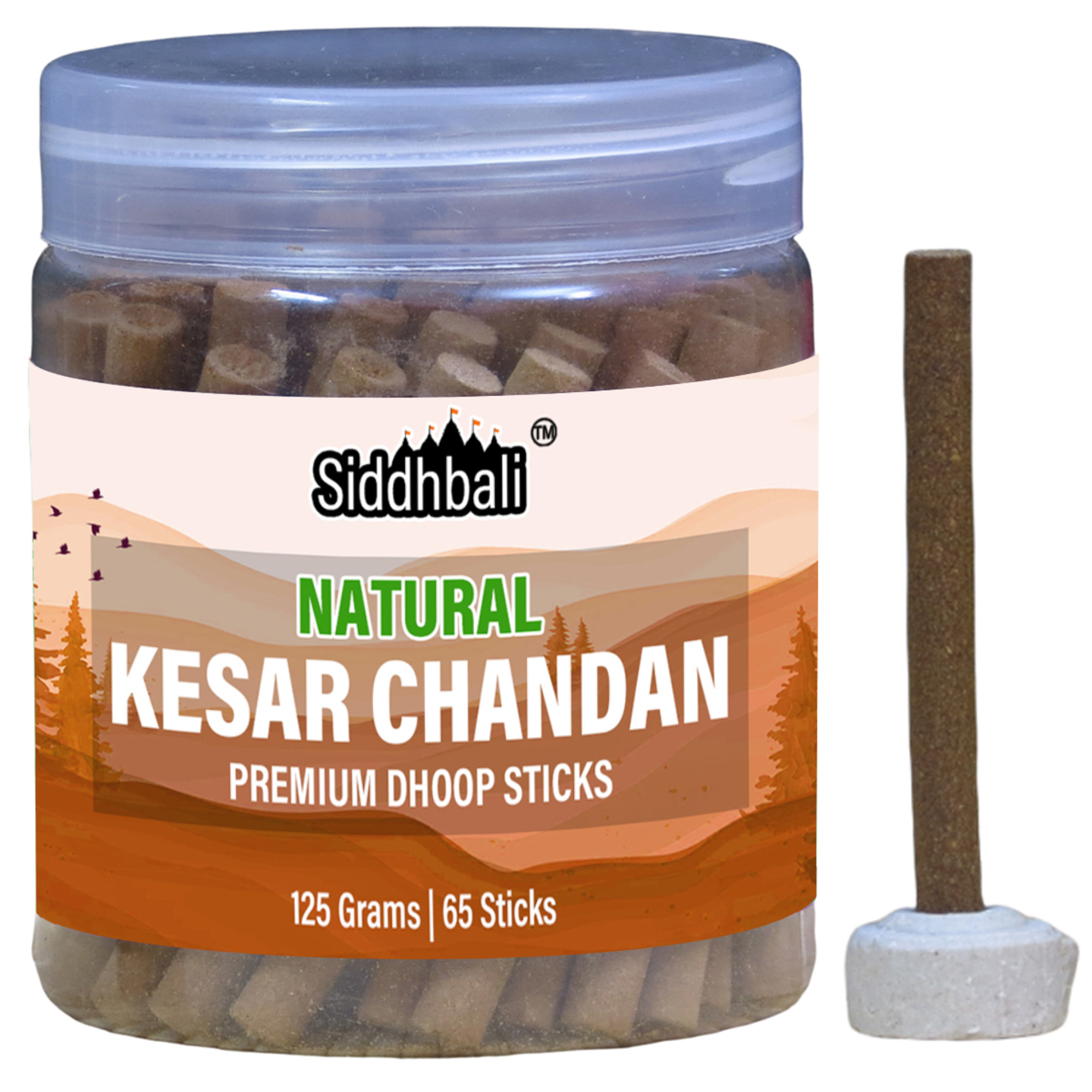 Kesar Chandan Bambooless Dhoop Sticks Box - 65 Incense Sticks