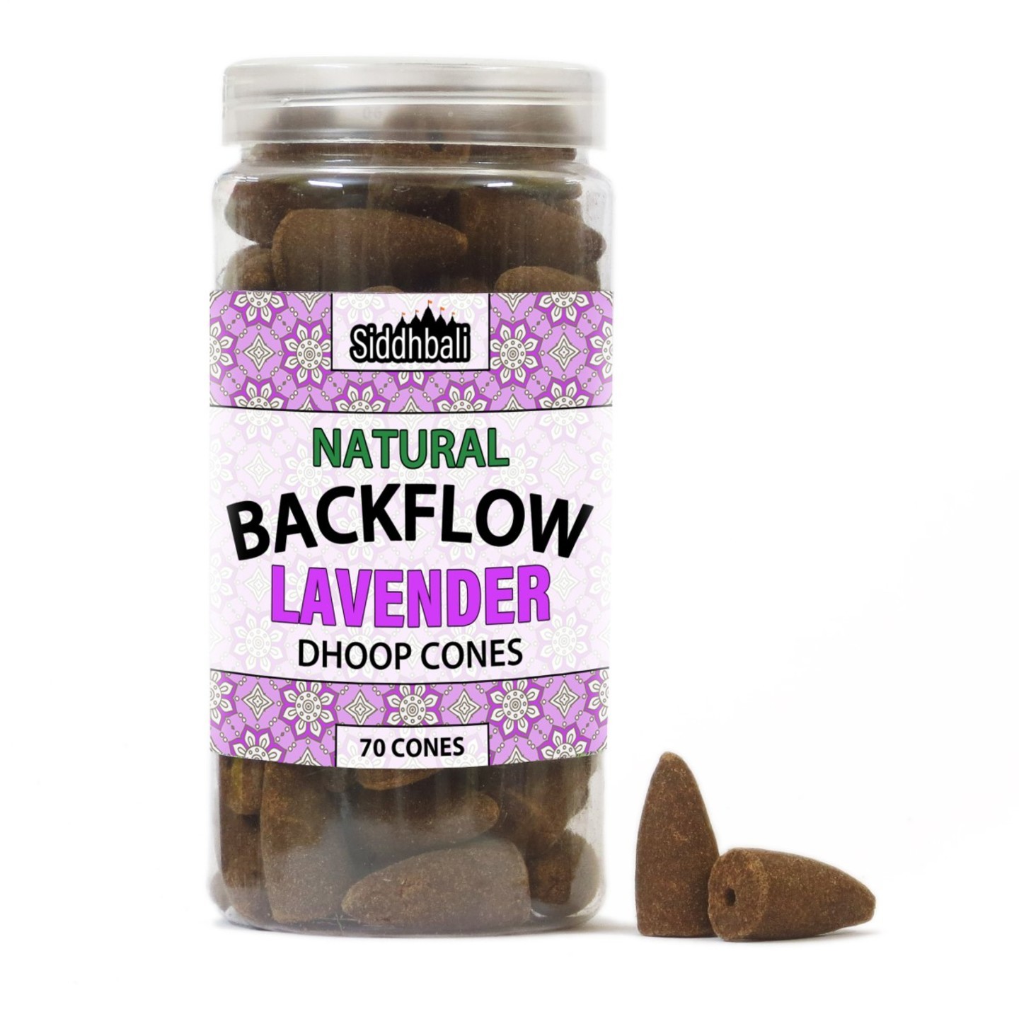 Lavender Backflow Cones - 70 Cones