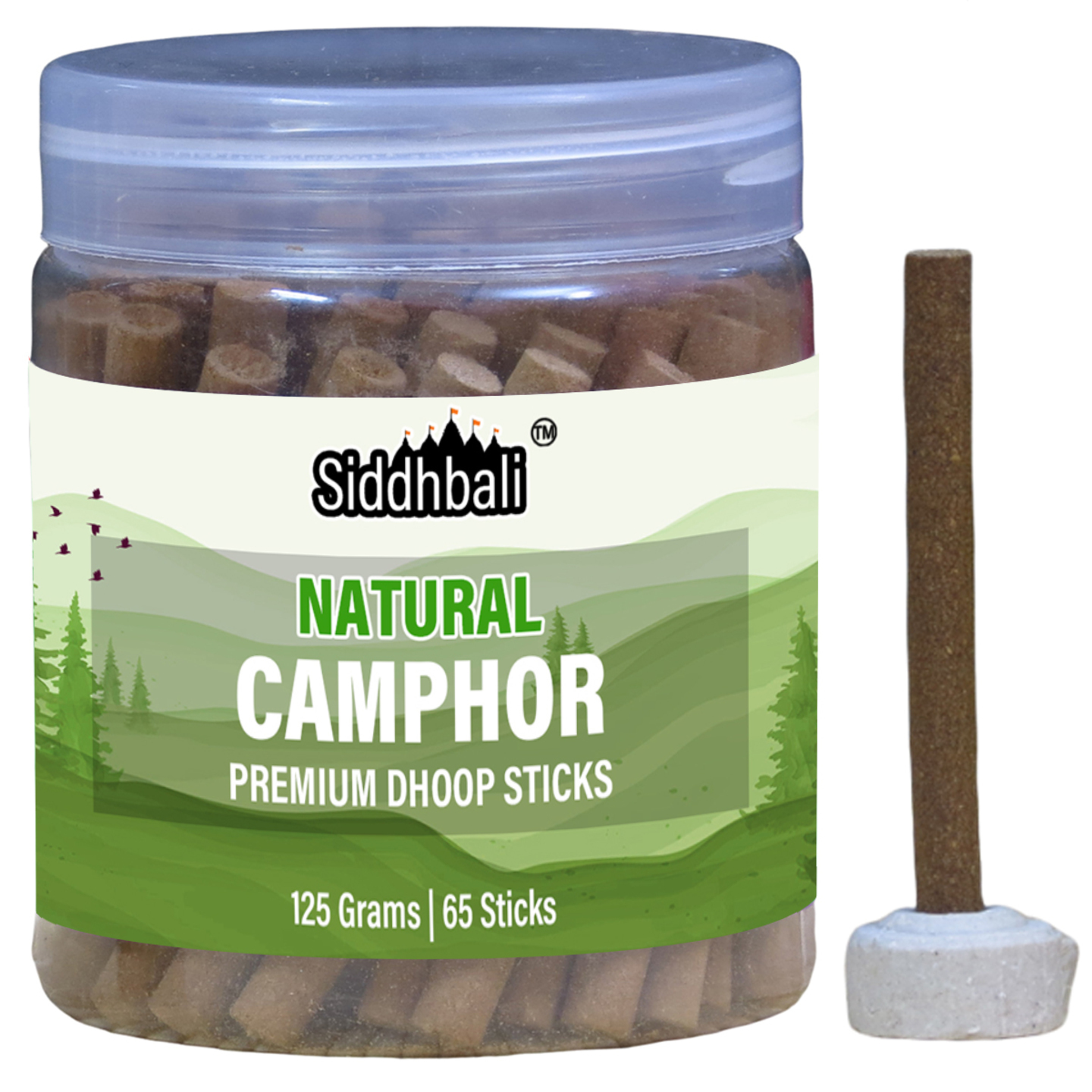 Camphor Bambooless Dhoop Sticks Box - 65 Incense Sticks