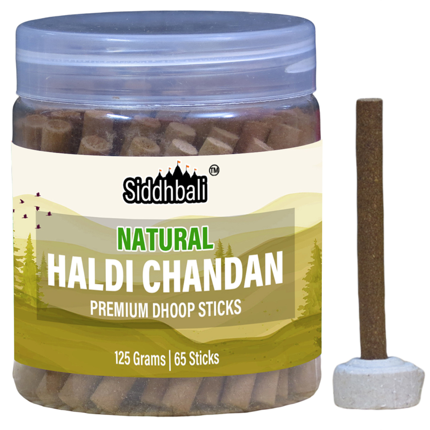 Haldi Chandan Bambooless Dhoop Sticks Box - 65 Incense Sticks