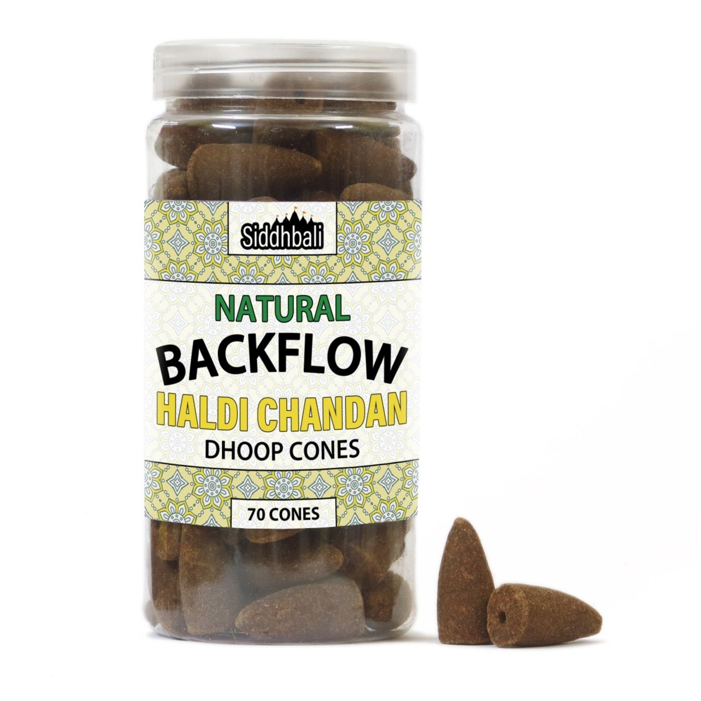 Haldi Chandan Backflow Cones - 70 Cones