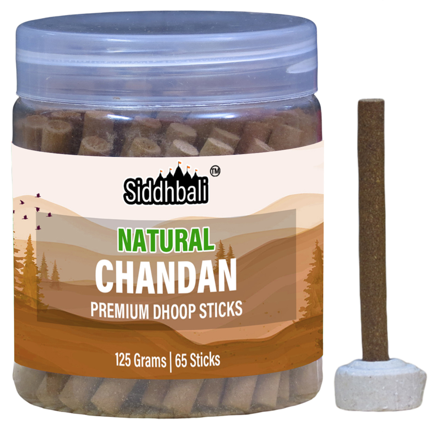 Chandan Bambooless Dhoop Sticks Box - 65 Incense Sticks