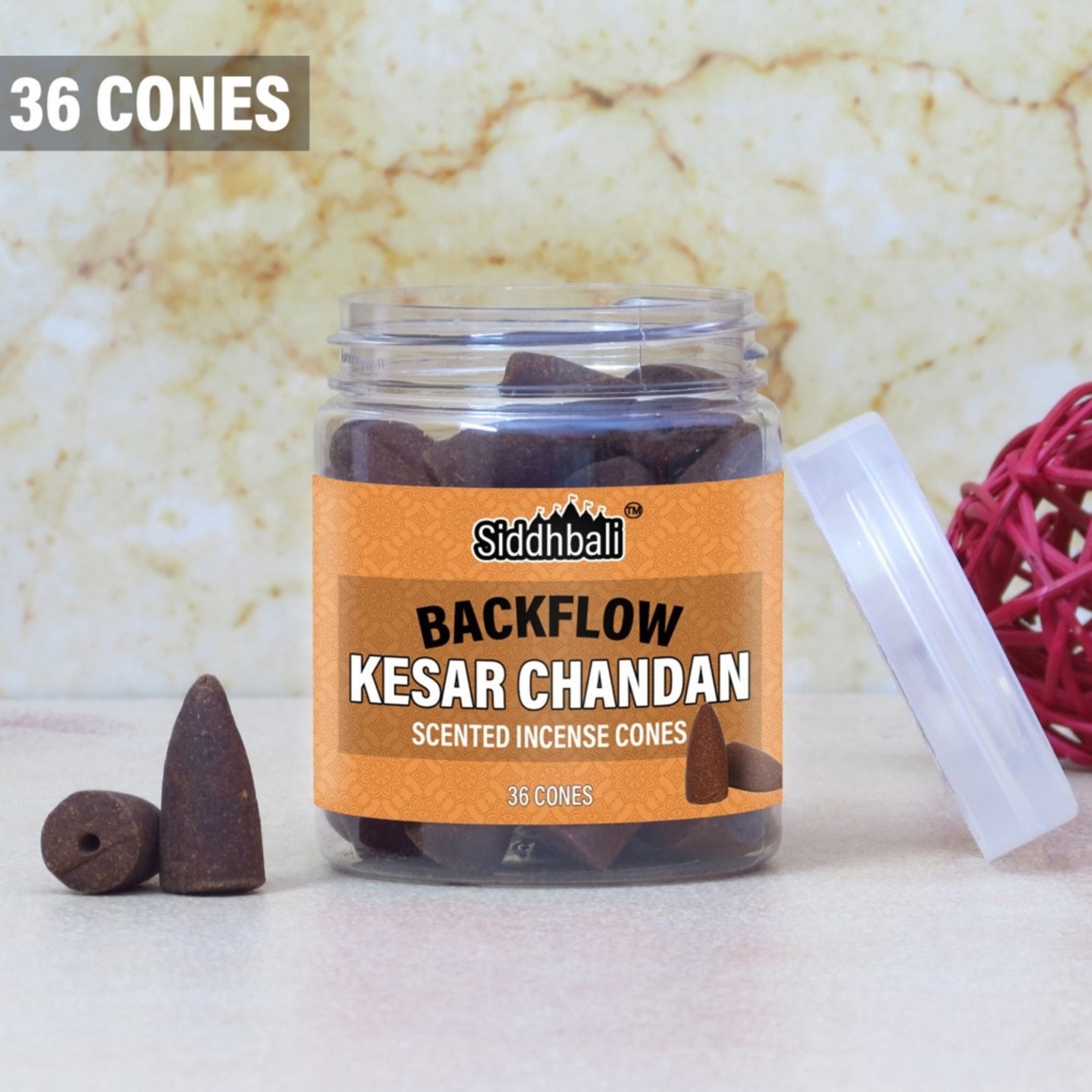 Kesar Chandan Backflow Cones