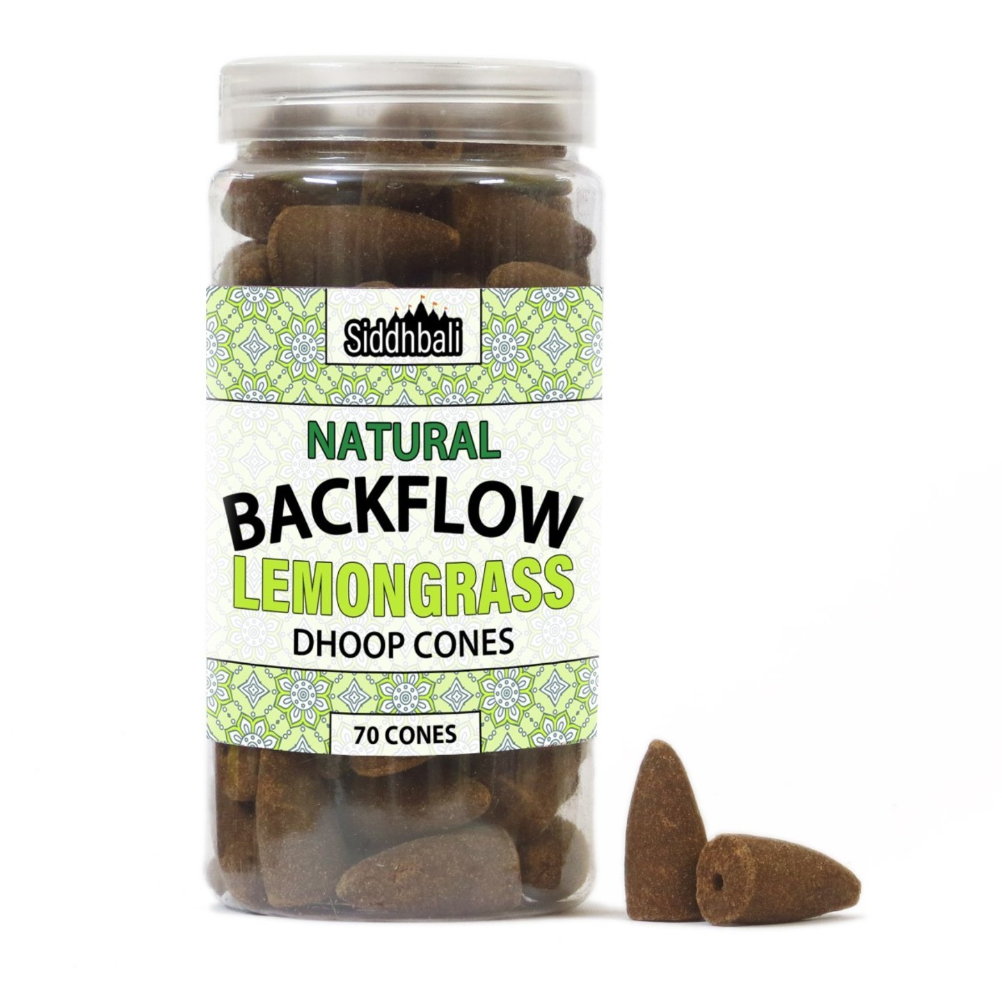 Lemongrass Backflow Cones - 70 Cones