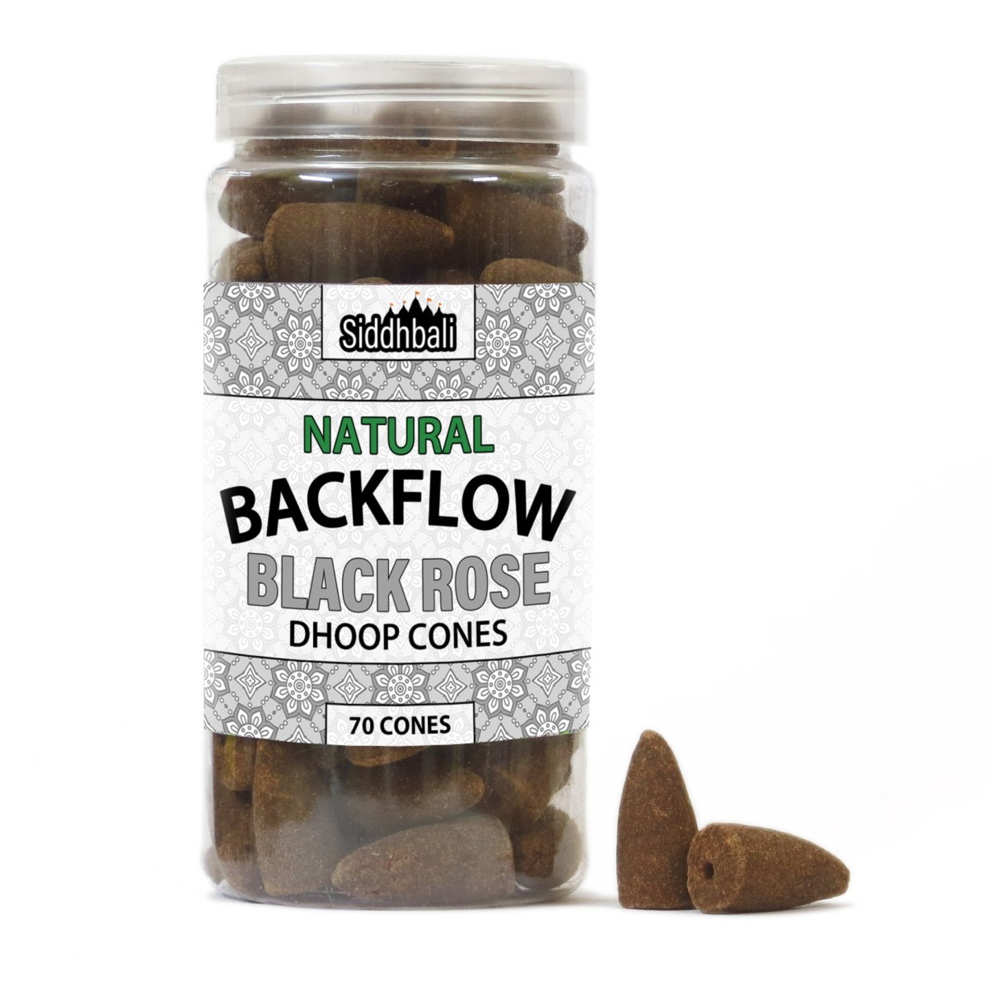 Black Rose Backflow Cones - 70 Cones