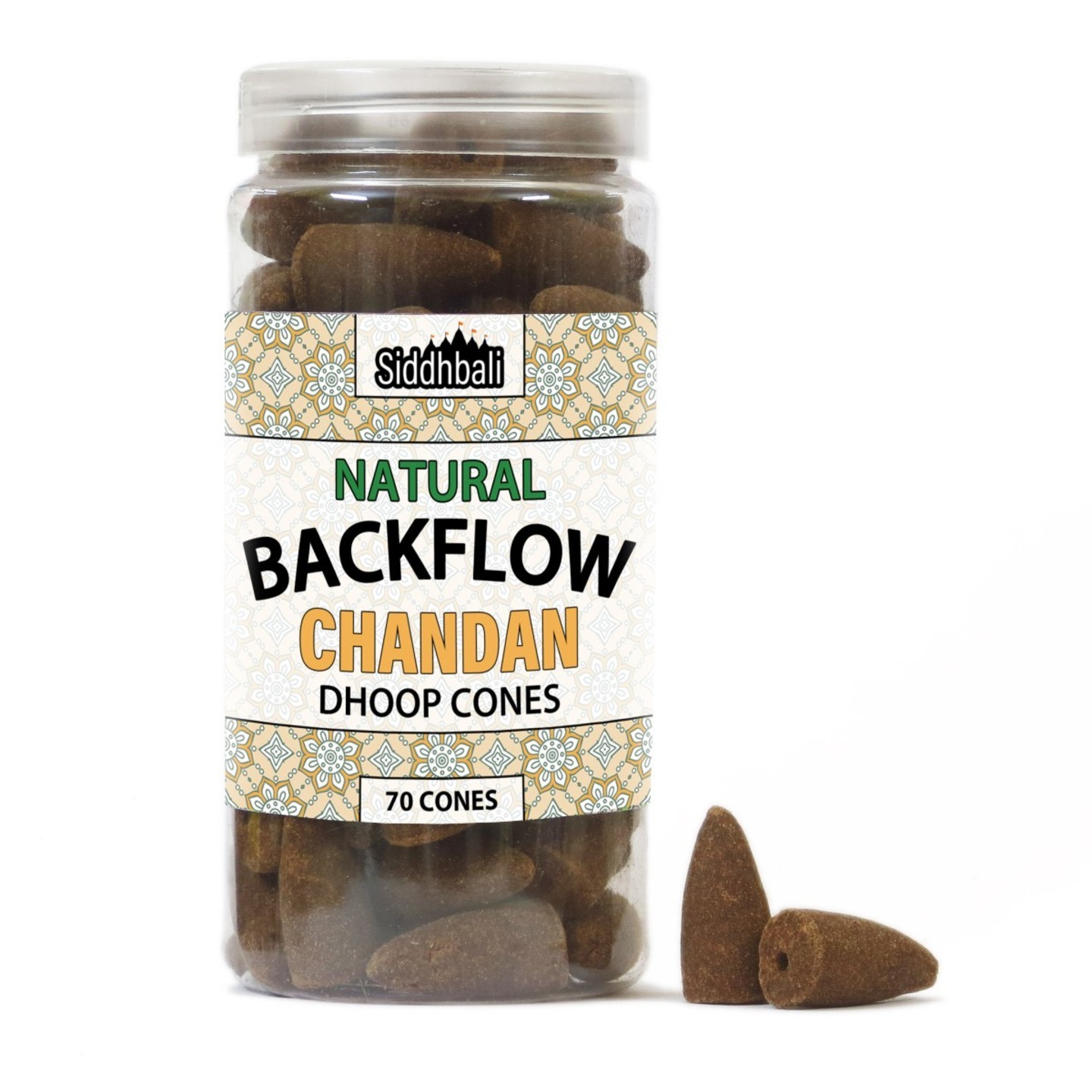 Chandan Backflow Cones - 70 Cones