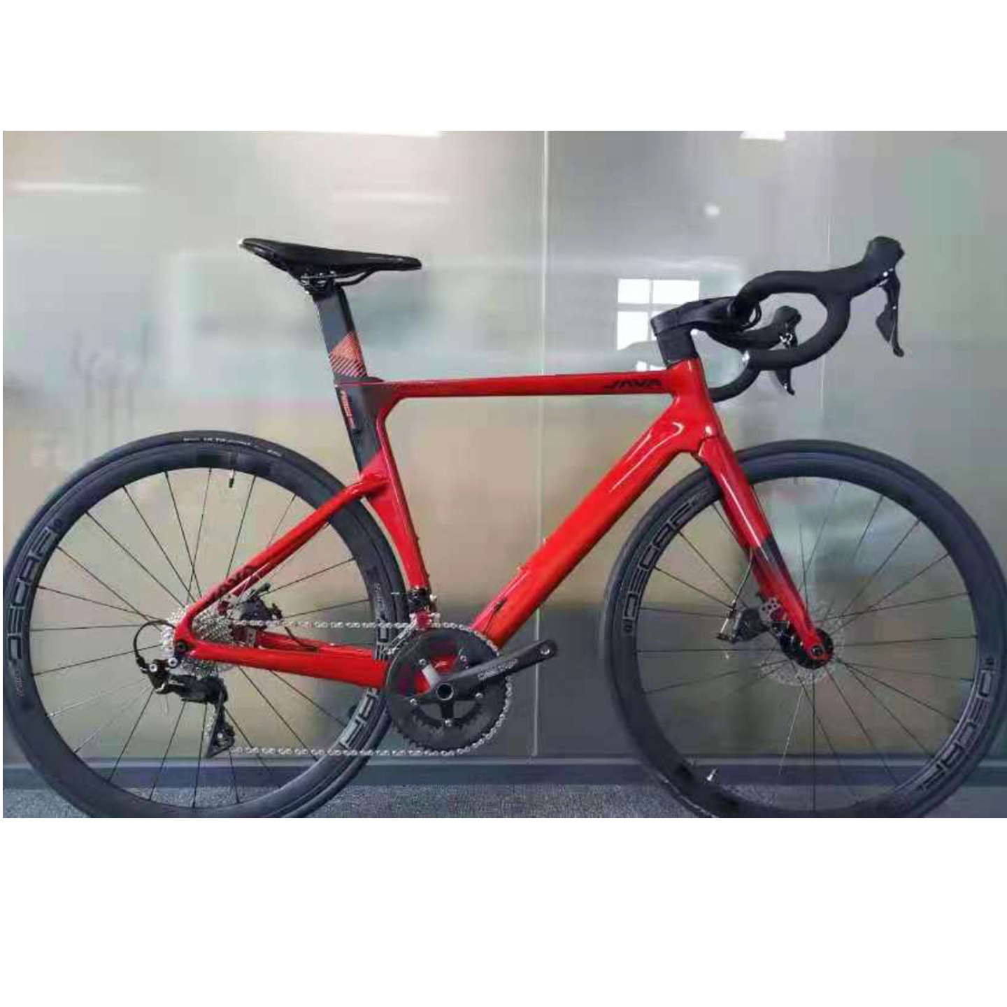 Java FUOCO Red Carbon Road Bike Alloy Rims